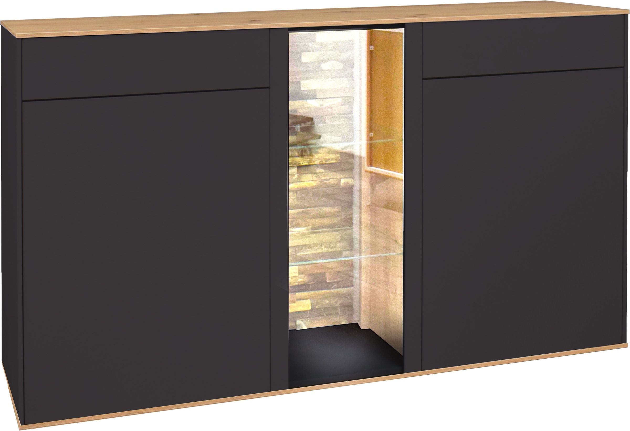 Mäusbacher Kommode Faro Sideboard B 159 cm, inkl. Beleuchtung, Push to open Funktion