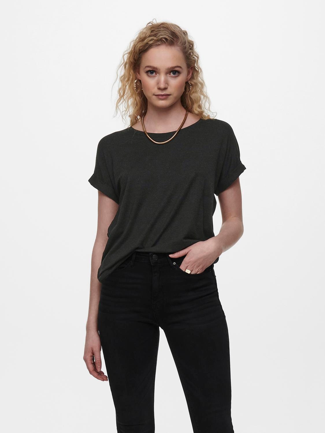 ONLY T-Shirt "ONLMOSTER S/S O-NECK TOP NOOS JRS", mit Aufschlag am Arm