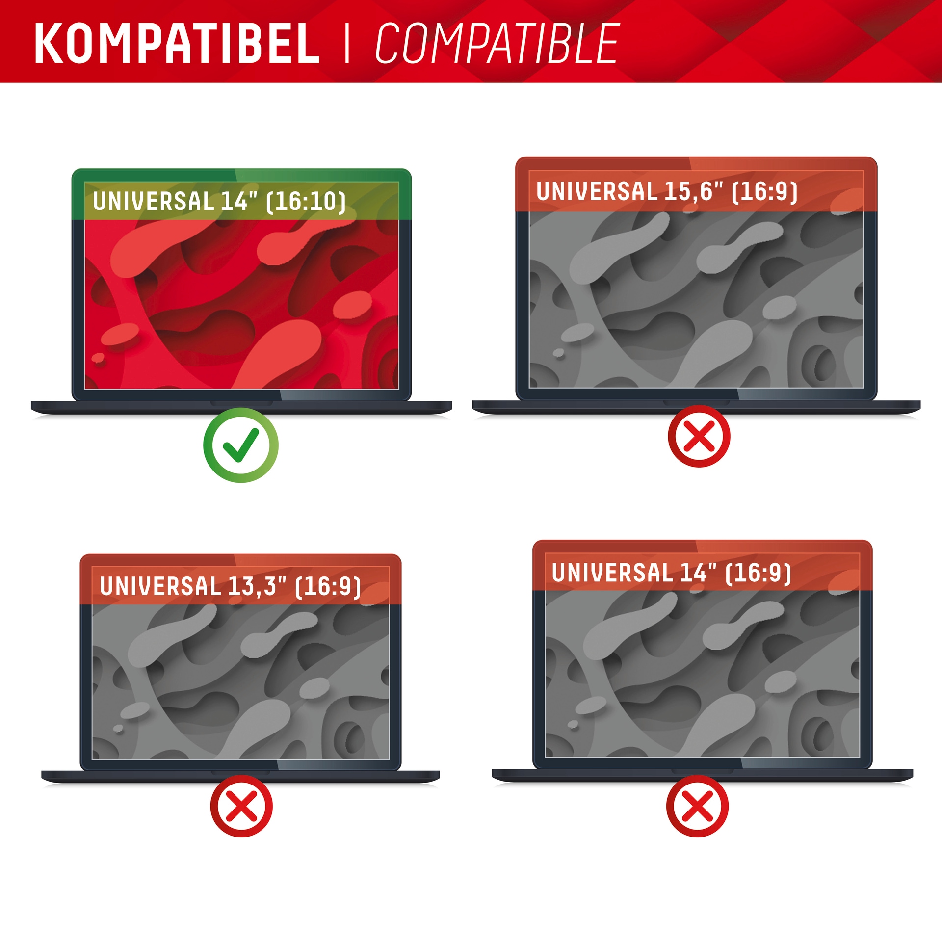 Displex Displayschutzfolie »Privacy Safe Universal (magnetisch) 14 Zoll 16:10«, Displayschutz, Schutzfolie, Bildschirmschutz, kratz- & stoßfest