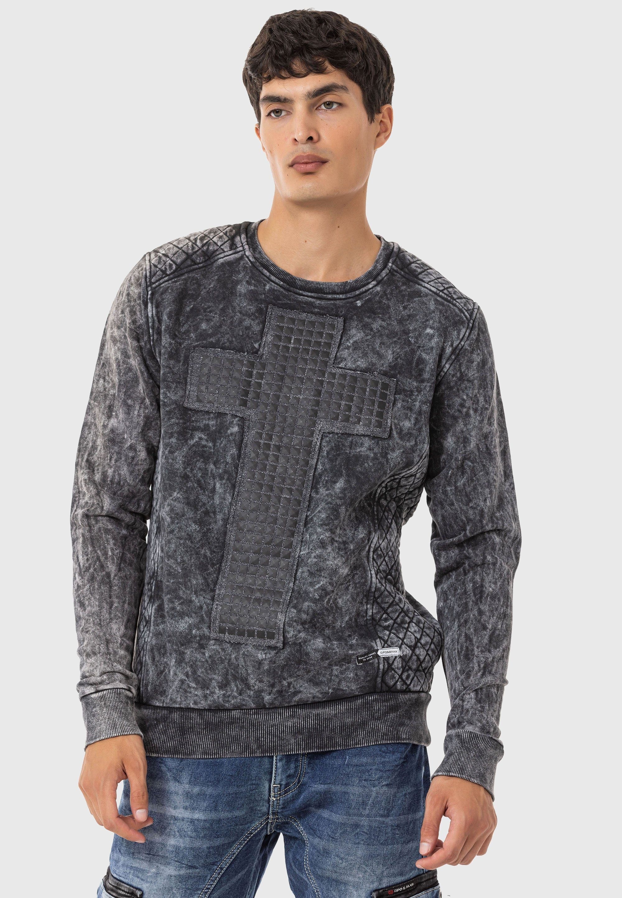 Cipo & Baxx Rundhalspullover "Pullover", (1 tlg.), mit modischem Muster günstig online kaufen