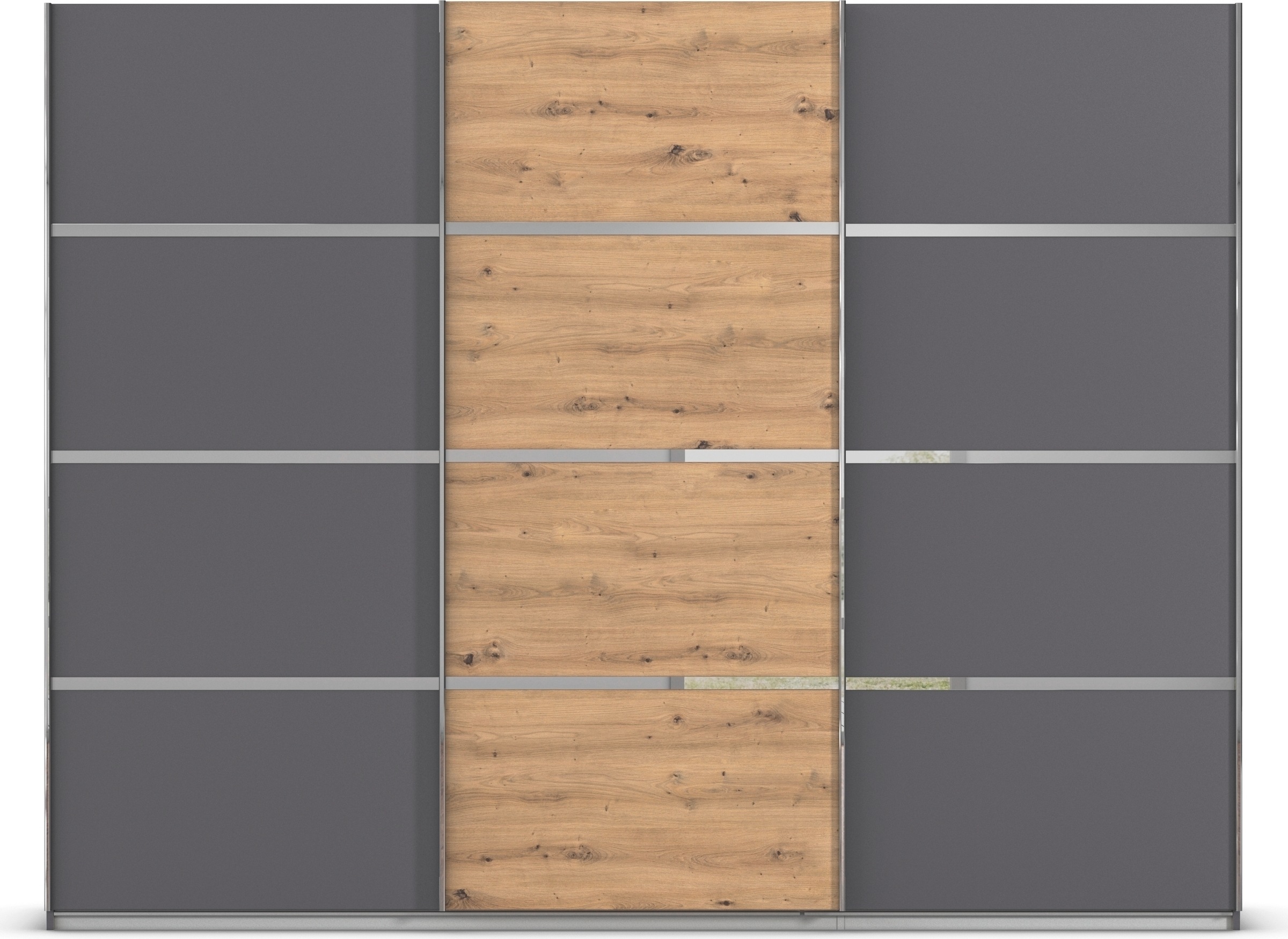 rauch Kleiderschrank »Schwebetürenschrank OTTO´s Choice Garderobe Schrank TOP ANGEBOT Avola«, (in 3 verschiedenen Ausstattungen BASIC/CLASSIC/PREMIUM), mit eleganten Zierleisten in Chrom, Schwarz oder Weiß MADE IN GERMANY