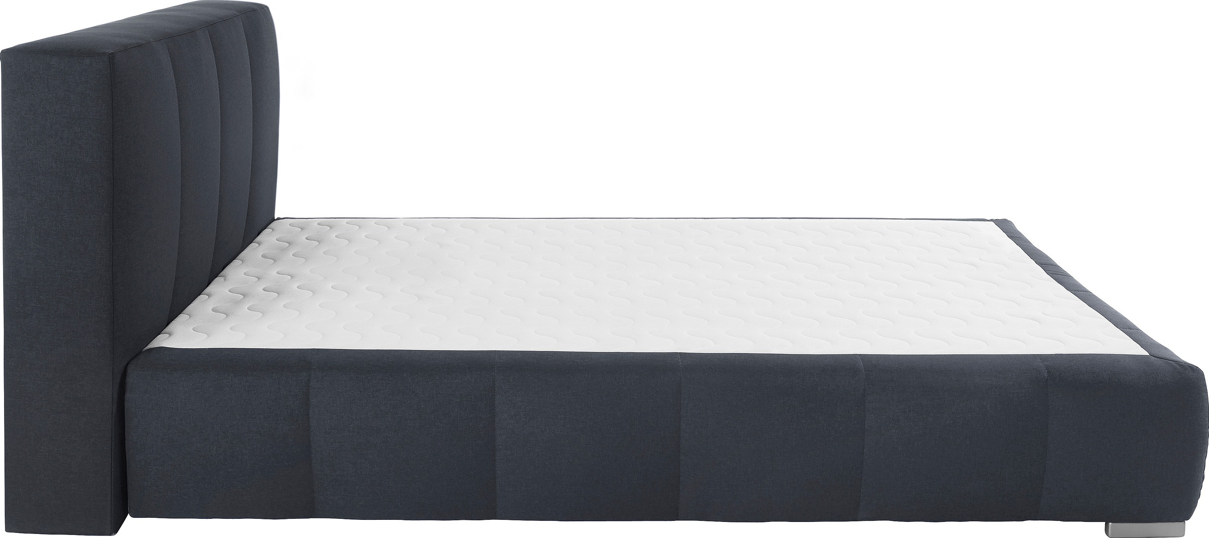Boxspringbett HOME AFFAIRE "Chelles", grau (anthrazit), B:147cm L:225cm, Samtoptik (100% Polyester);Bezug der Spiegelfläche Matratzendrell aus 100% Polyester;Struktur fein 100% Polyester), Komplettbetten, Boxspringbett, inkl. Kaltschaumtopper, in 5 Breite 7