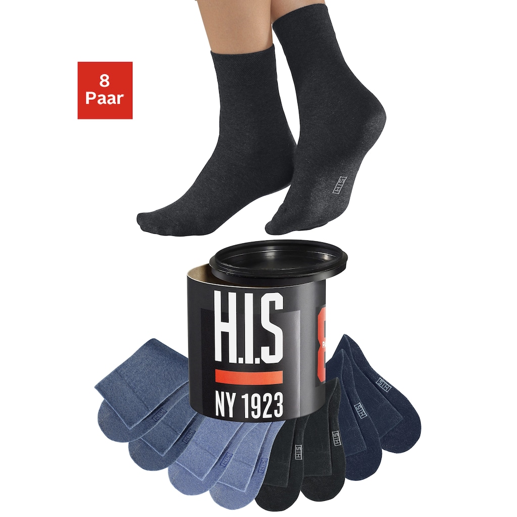 H.I.S Socken, (Dose, 8 Paar)