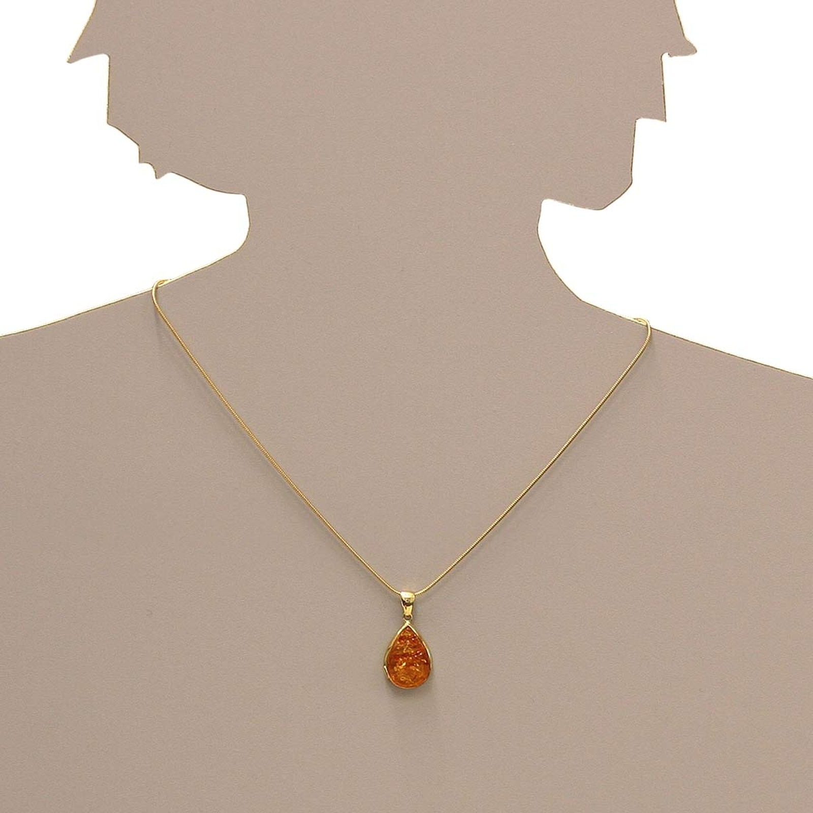 OSTSEE-SCHMUCK Kettenanhänger »- Classic 16x12 mm - Gold 585/000 - Bernstein«