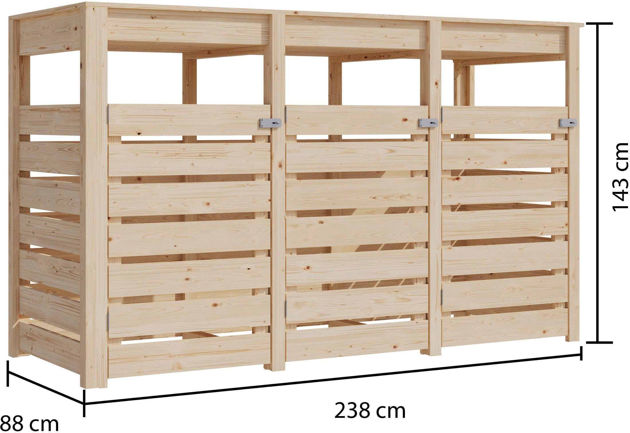 Karibu "Mülltonnenunterstand 3 mit Hochbeet" naturbelassen oder anthrazit günstig online kaufen