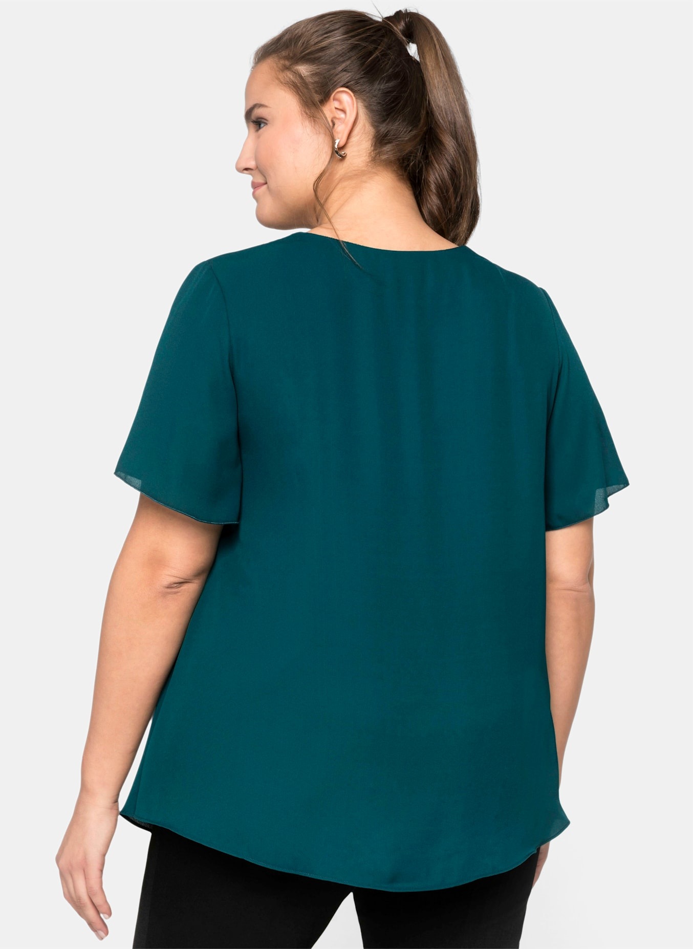 Sheego Women's Long Blouse Dark Green 48 2