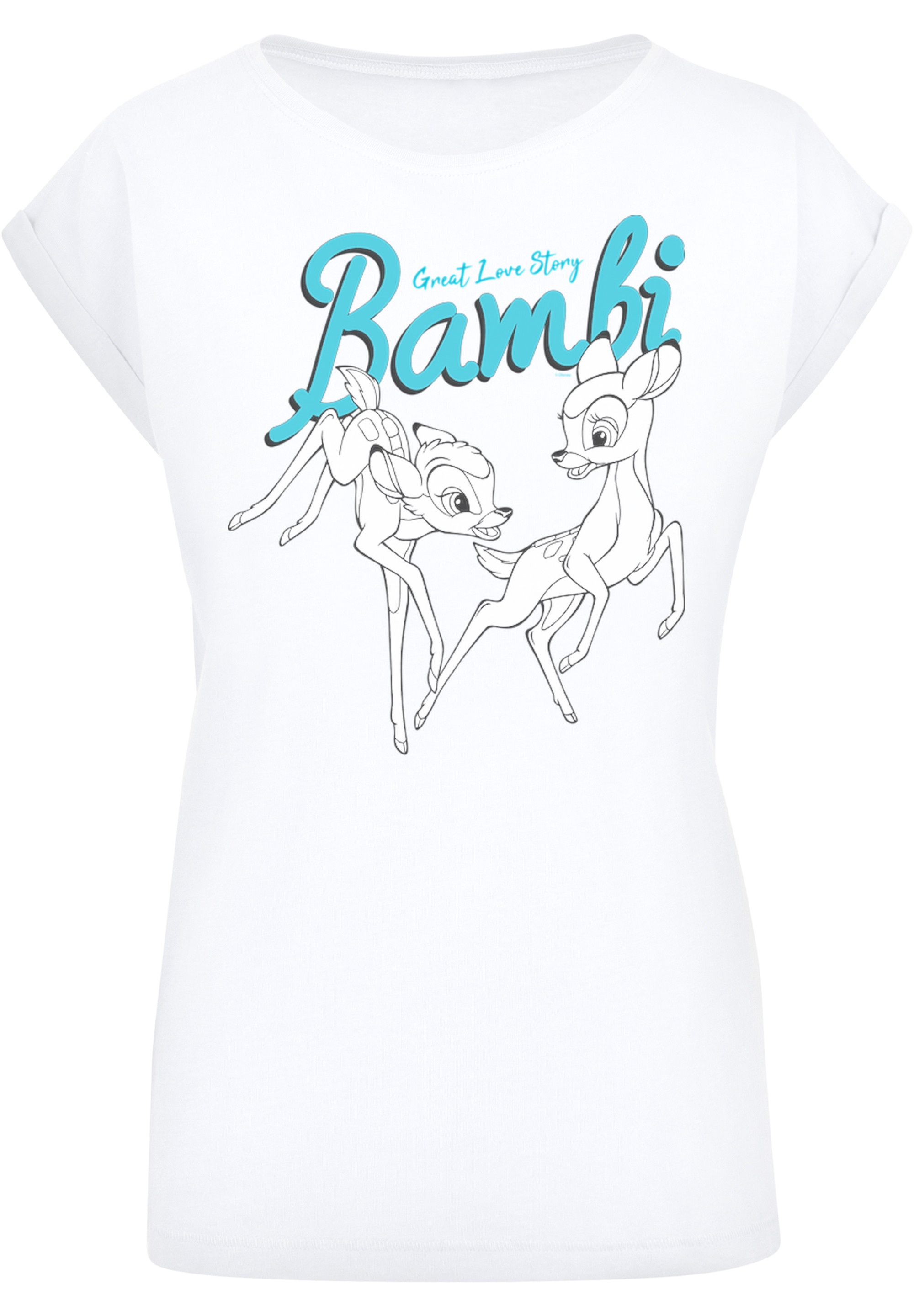 F4NT4STIC T-Shirt »Bambi Great Love Story«, Damen,Premium Merch,Regular-Fit,Kurze Ärmel,Bedruckt