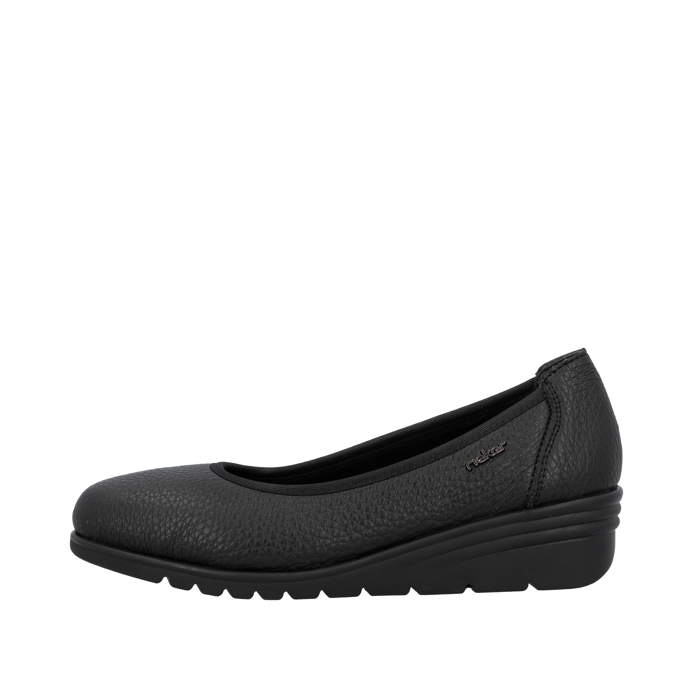 Rieker Keilpumps, Ballerina, Schlupfschuh, Slipper mit leichter Struktur im Obermaterial