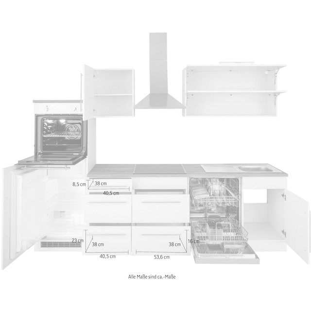 HELD MÖBEL Küchenzeile »Samos«, ohne E-Geräte, Breite 280 cm kaufen | BAUR