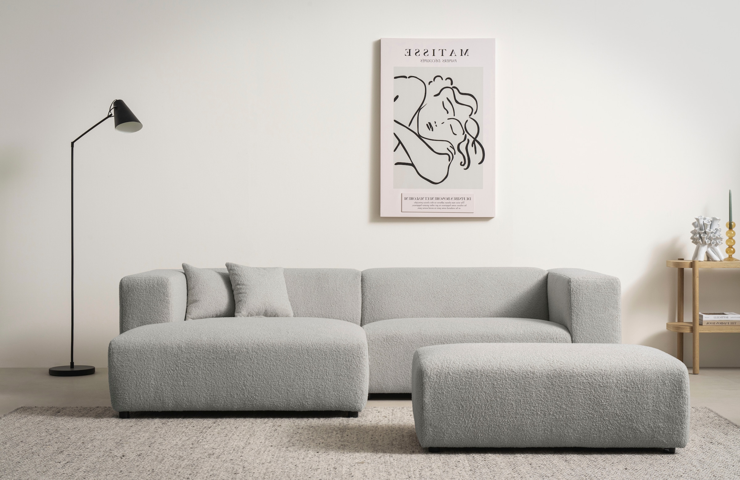 Home affaire Polsterecke "BAKELS, Ecksofa-Set mit Hocker, L-Form mit Schlaf günstig online kaufen