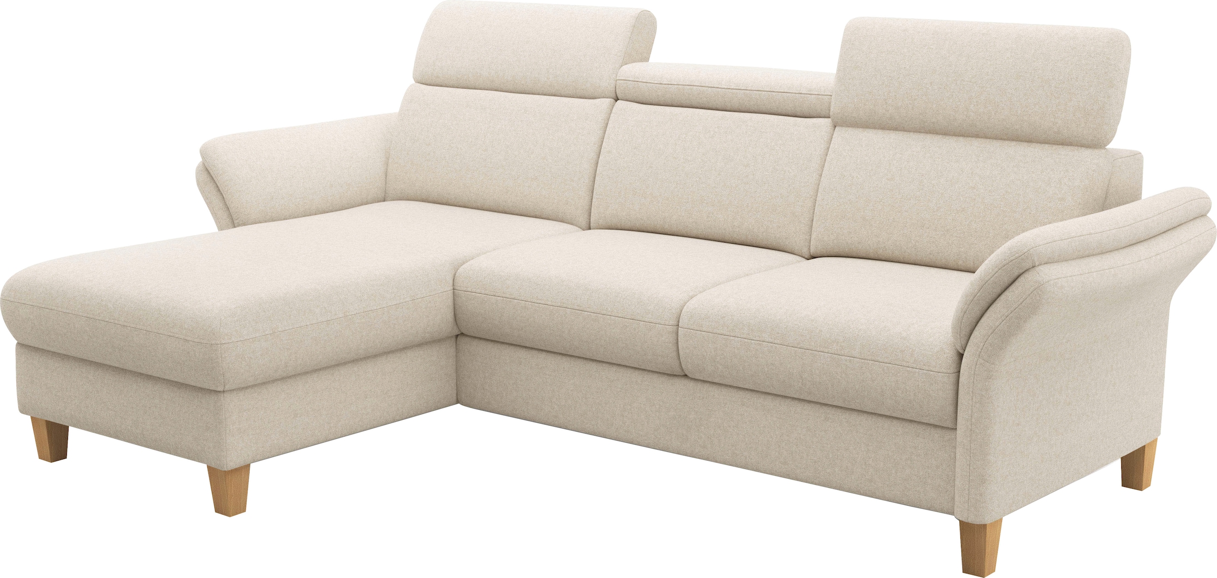 Home affaire Ecksofa »Glendale, L-Form« inkl. Kopfteilverstellung, wahlweise mit Vorziehsitz und Bettkasten