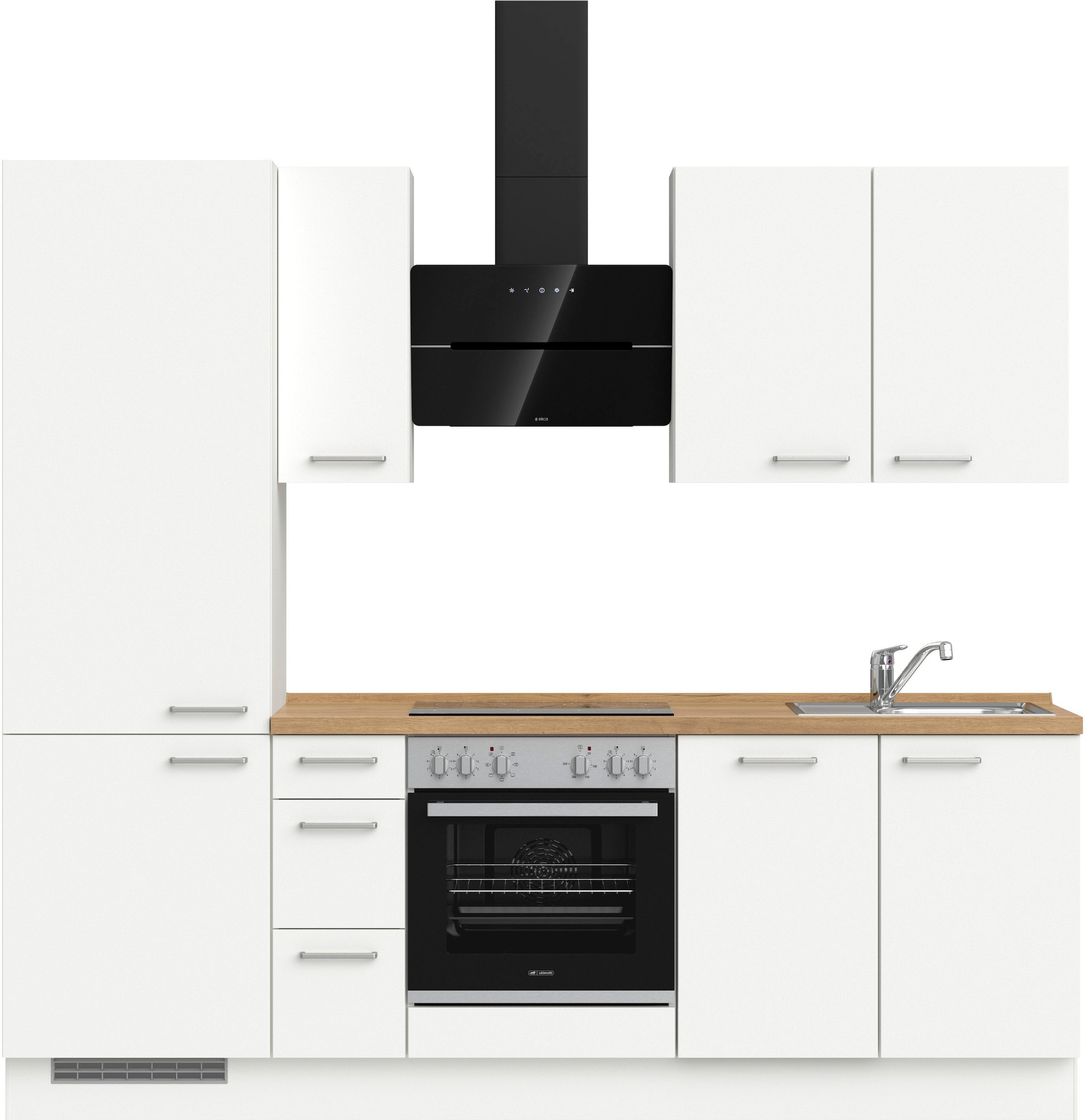 nobilia® Küchenzeile »"Touch II"«, vormontiert, Ausrichtung wählbar, Breite 240 cm, wahlw. mit E-Geräten