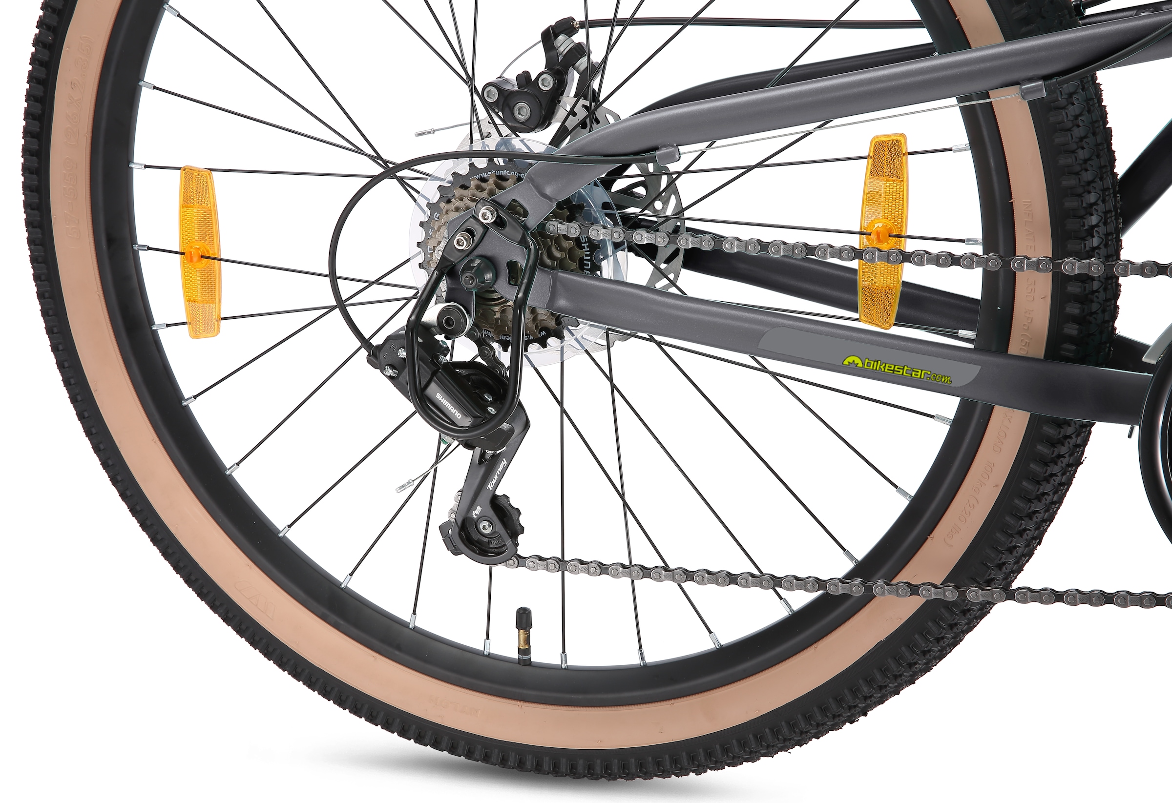 Bikestar Mountainbike 21 Gang Shimano RD-TY300 Schaltwerk Kettenschaltung für Damen und Herren, Kettenschaltung