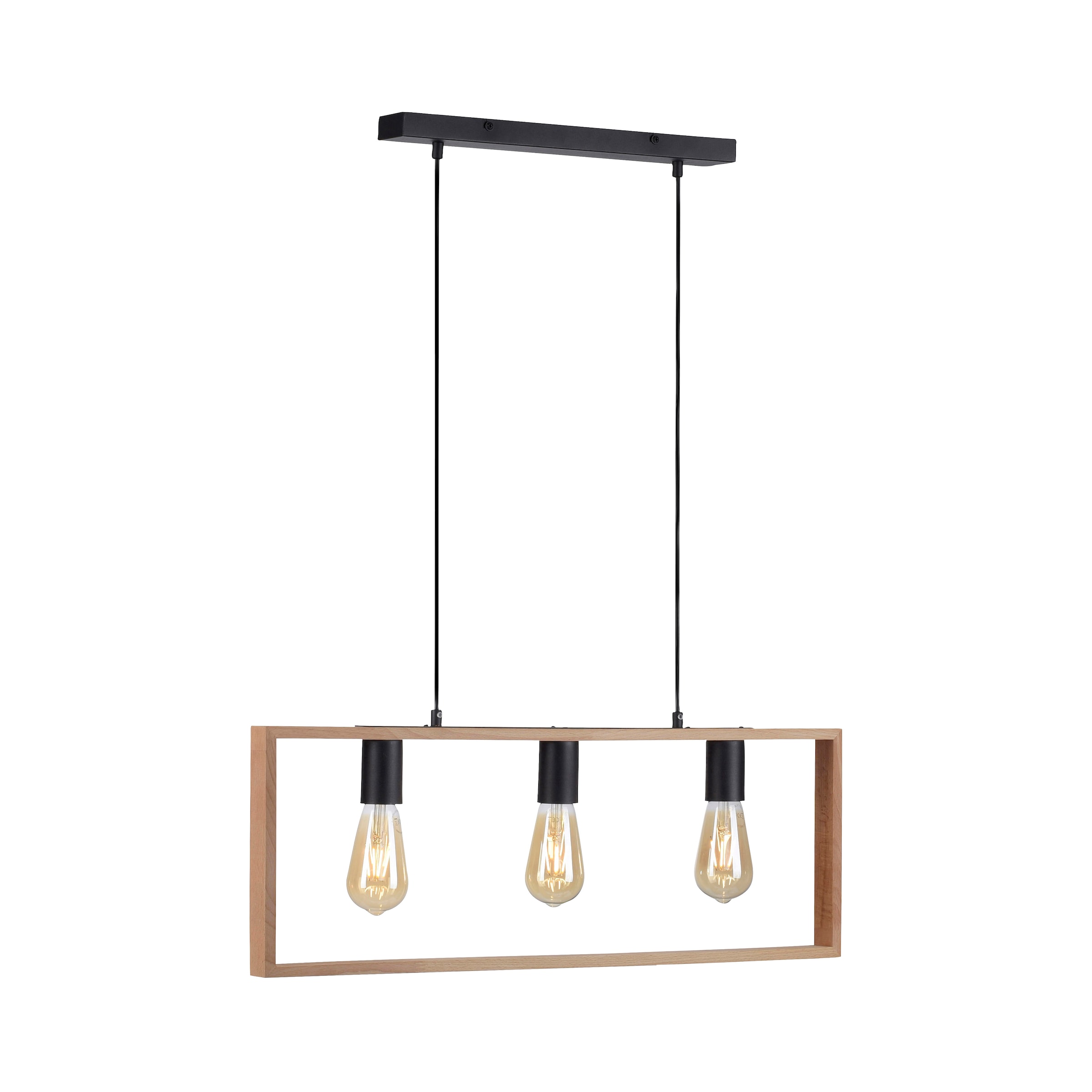 JUST LIGHT Pendelleuchte "FRANKY", 3, 1 Stk., schwarz, Esszimmer, Leuchten, ExklusiveE27