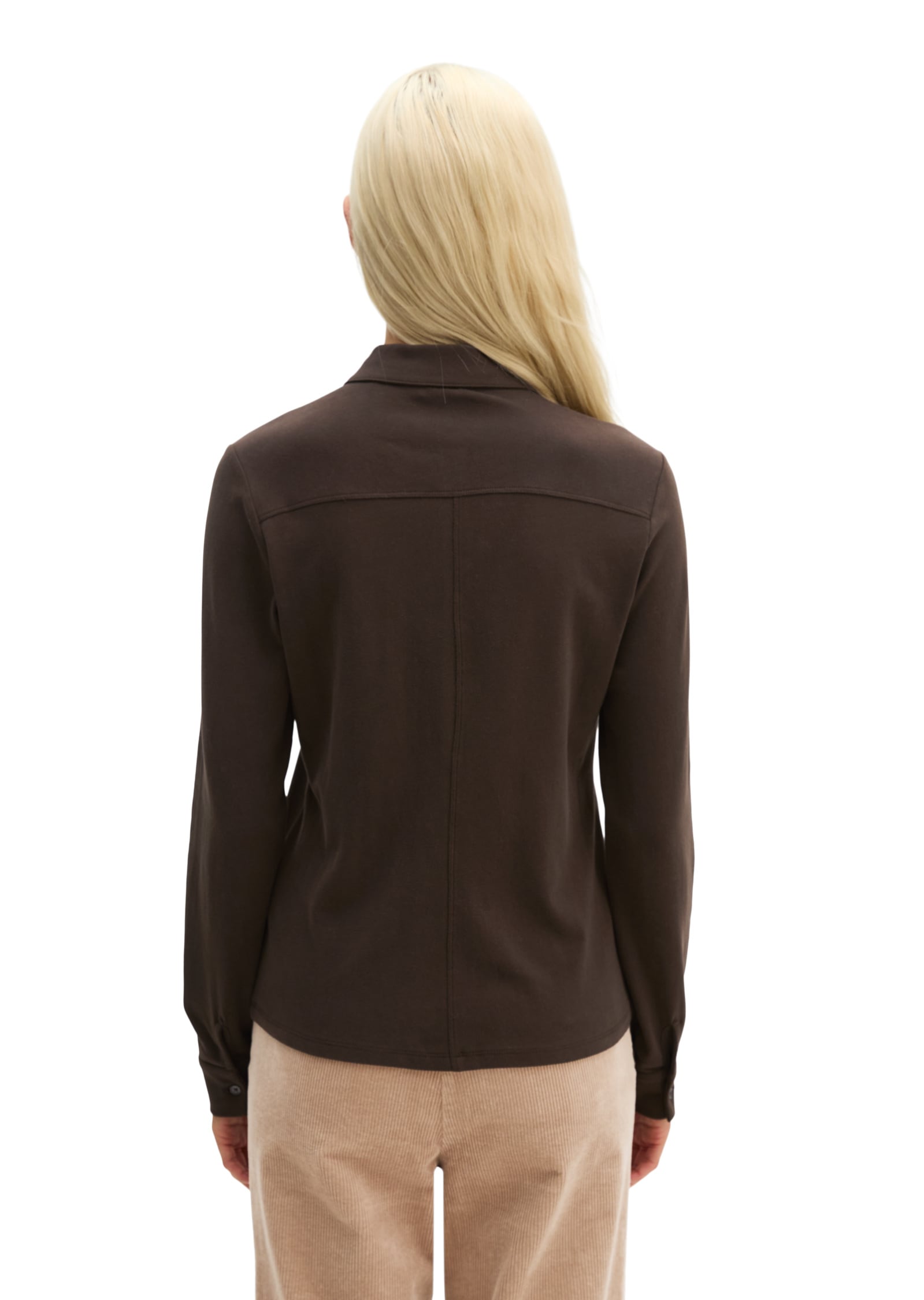 Marc O'Polo Langarm-Poloshirt »aus gebrushtem Single Jersey«