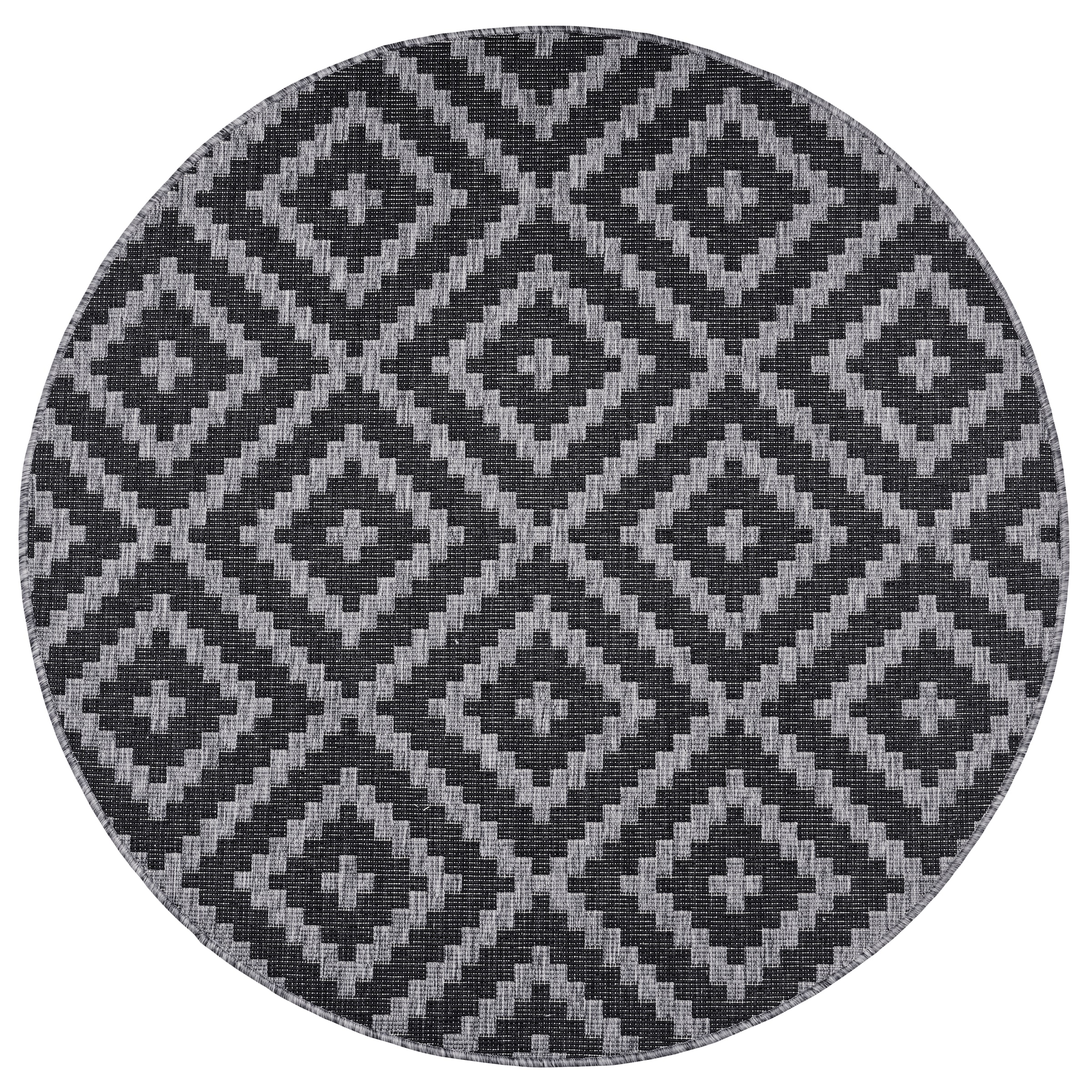 my home Teppich »Ronda Wendeteppich«, rund, 5 mm Höhe, Sisal-Optik, Flachgewebe, In- und Outdoor, geometrisches Boho Design