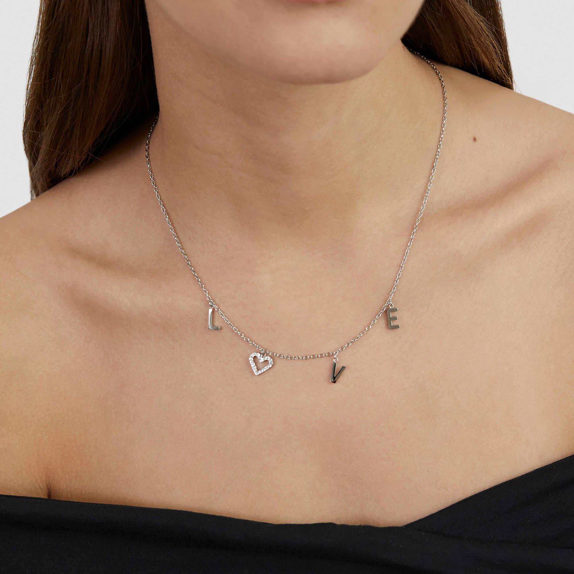 s.Oliver Kette mit Anhänger »Love« mit Zirkonia (synth.)