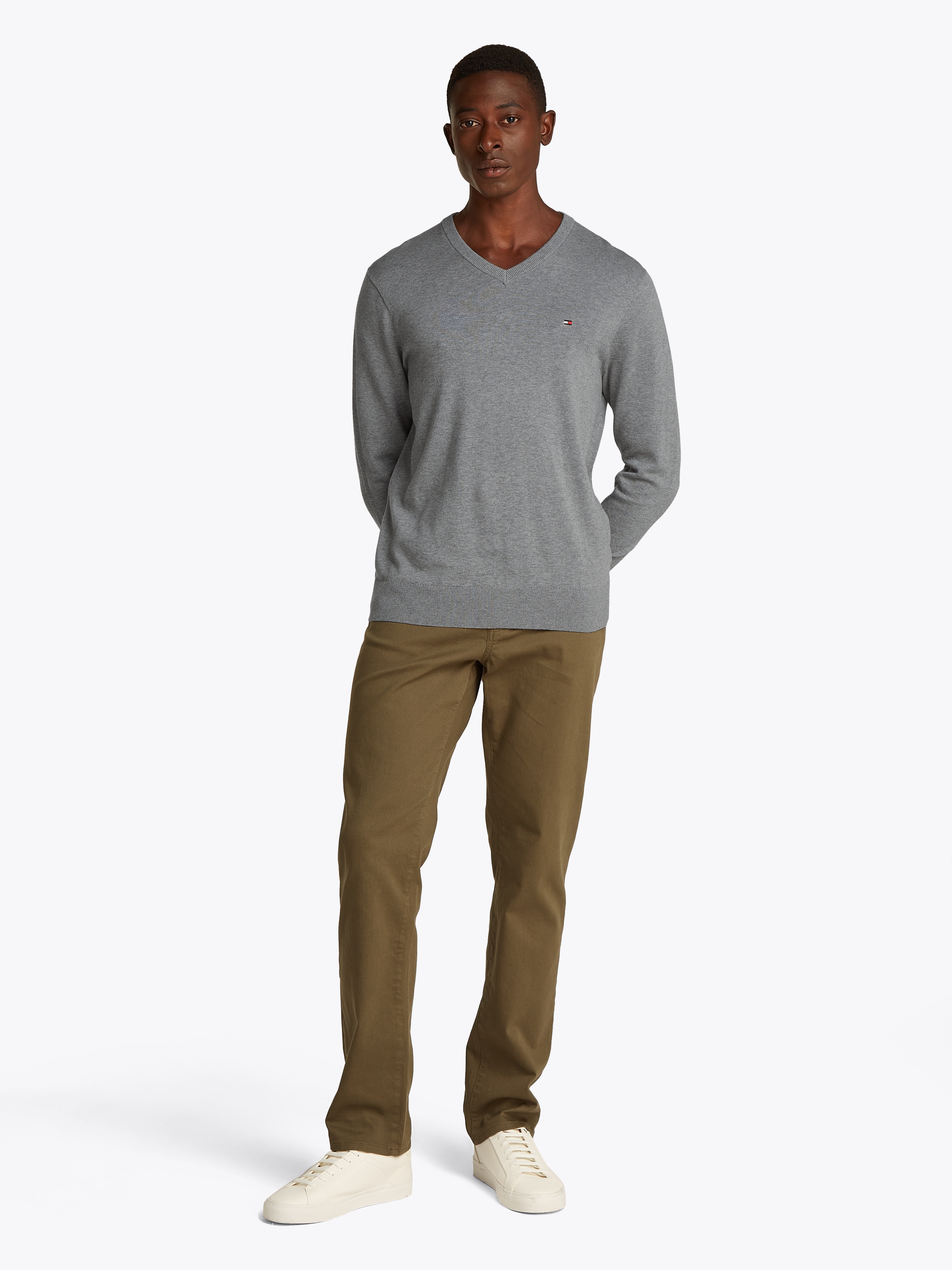 Tommy Hilfiger Strickpullover »ESSENTIAL COTTON V NECK«