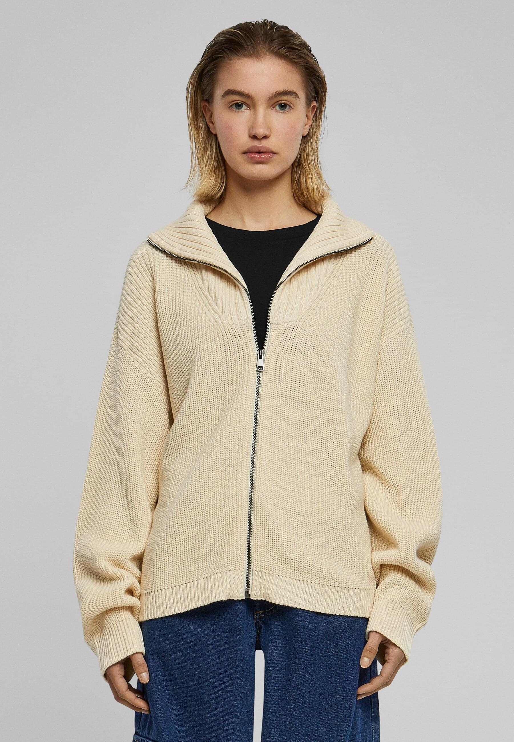 URBAN CLASSICS Strickjacke »Urban Classics Damen Ladies Knitted Zip Cardigan«