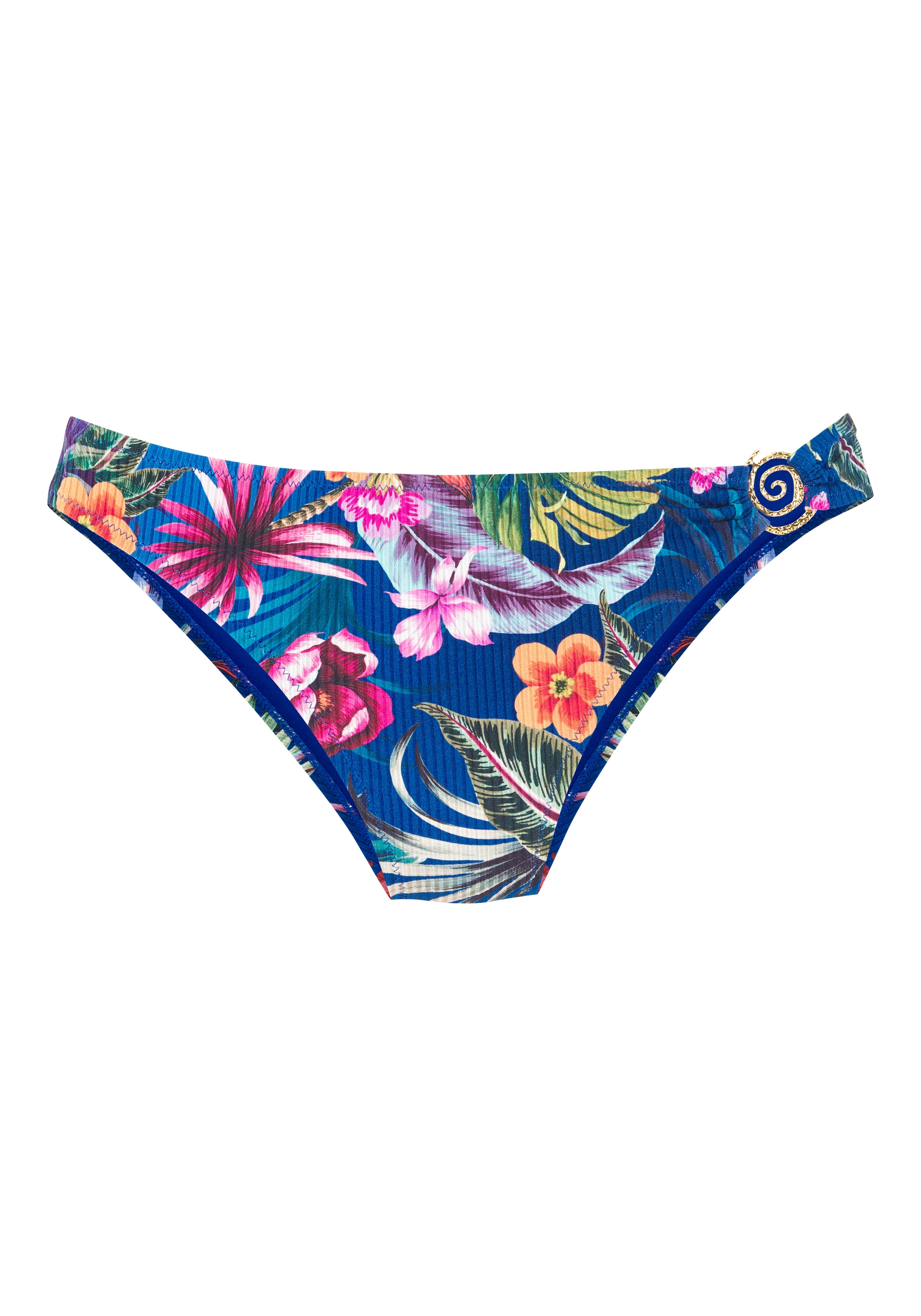 LASCANA Bikini-Hose »Meeri« aus leicht glänzender Rippware und seitlichem Zierring