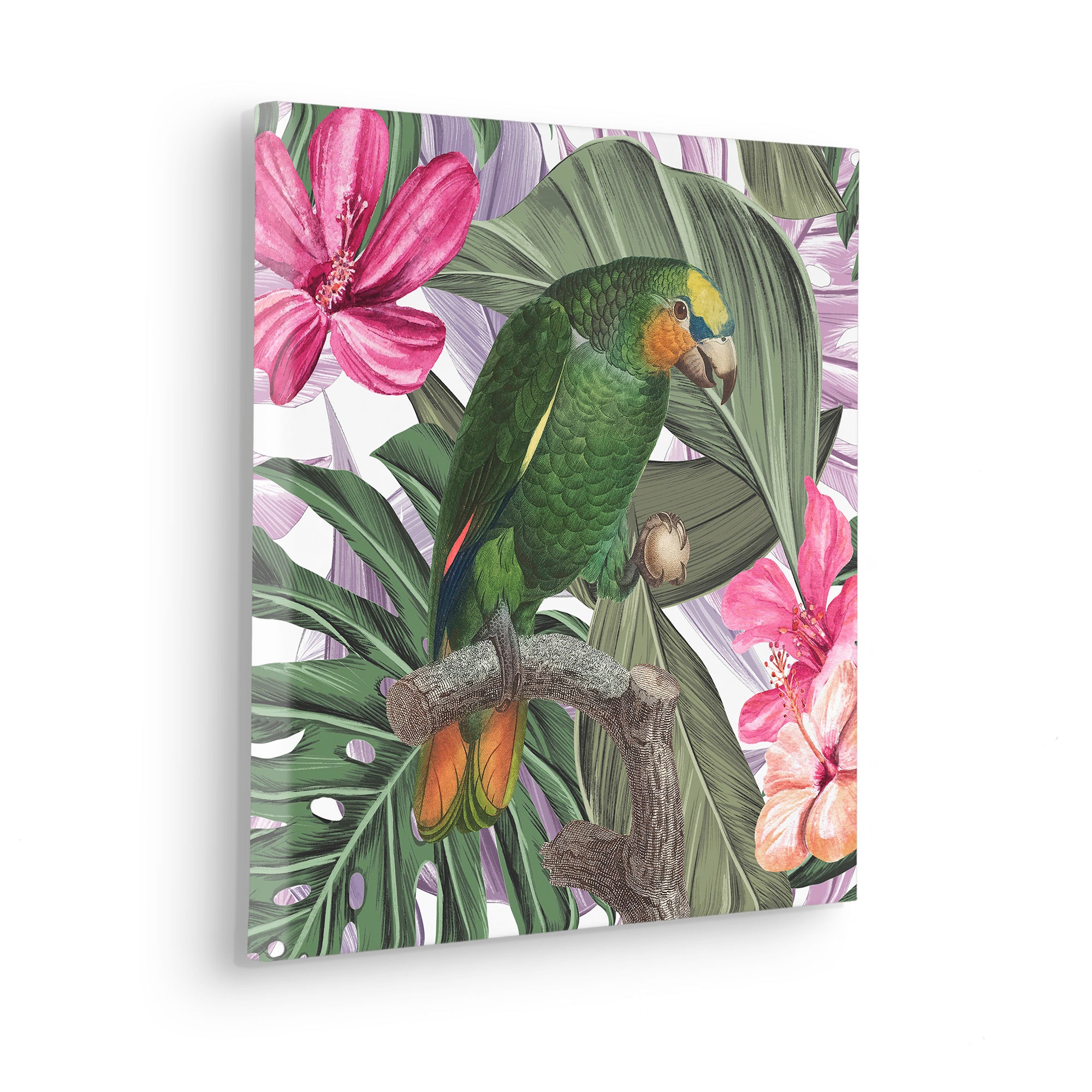 Komar Leinwandbild »Hibiscus Flirt - Größe 40 x 40 cm«, Natur, (1 St.), Keilrahmenbild mi Echtholzrahmen
