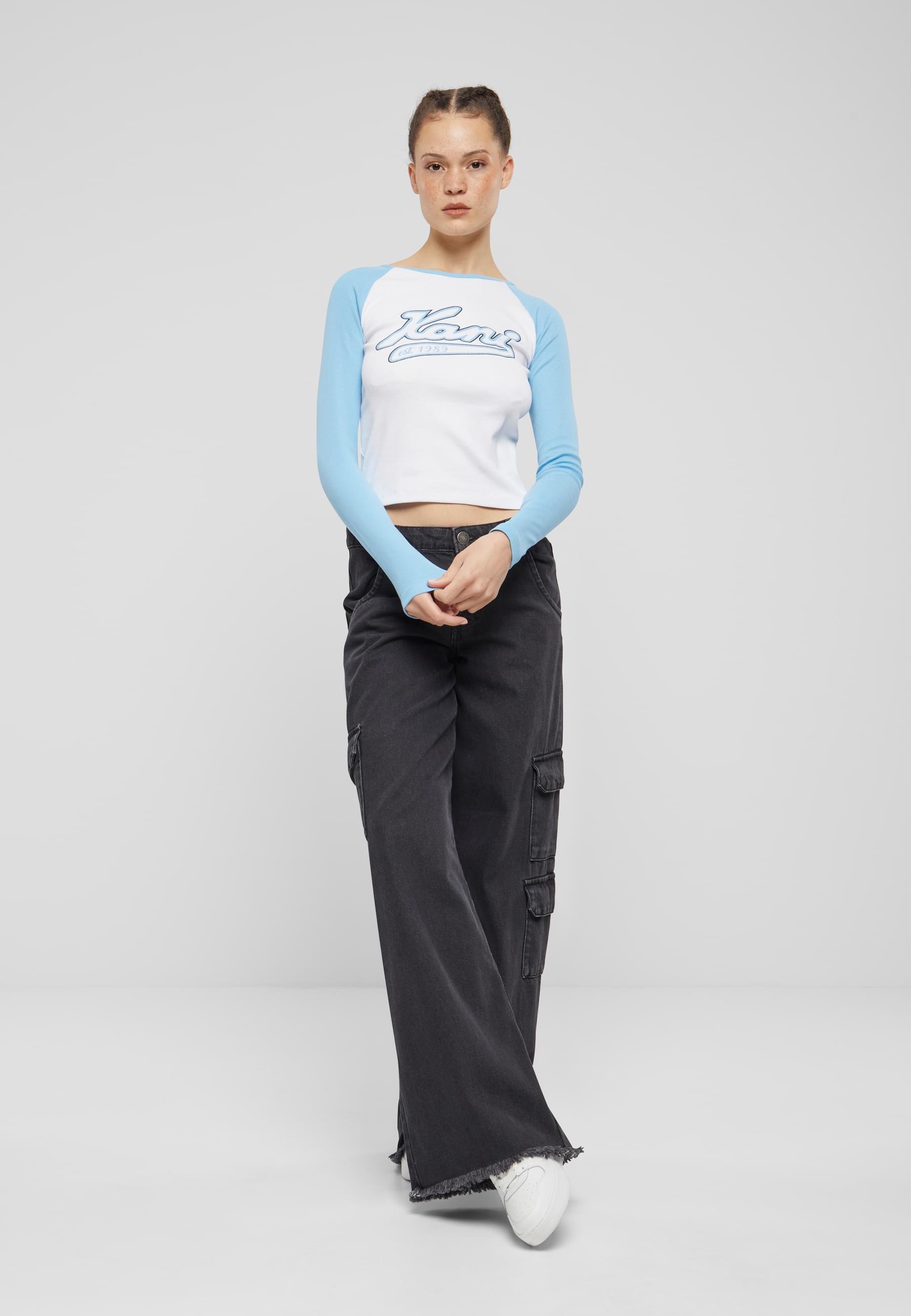 Karl Kani T-Shirt »Karl Kani Damen KW241-043-2 Karl Kani Varsity Crop Block Rib Ls«, (1 tlg.)