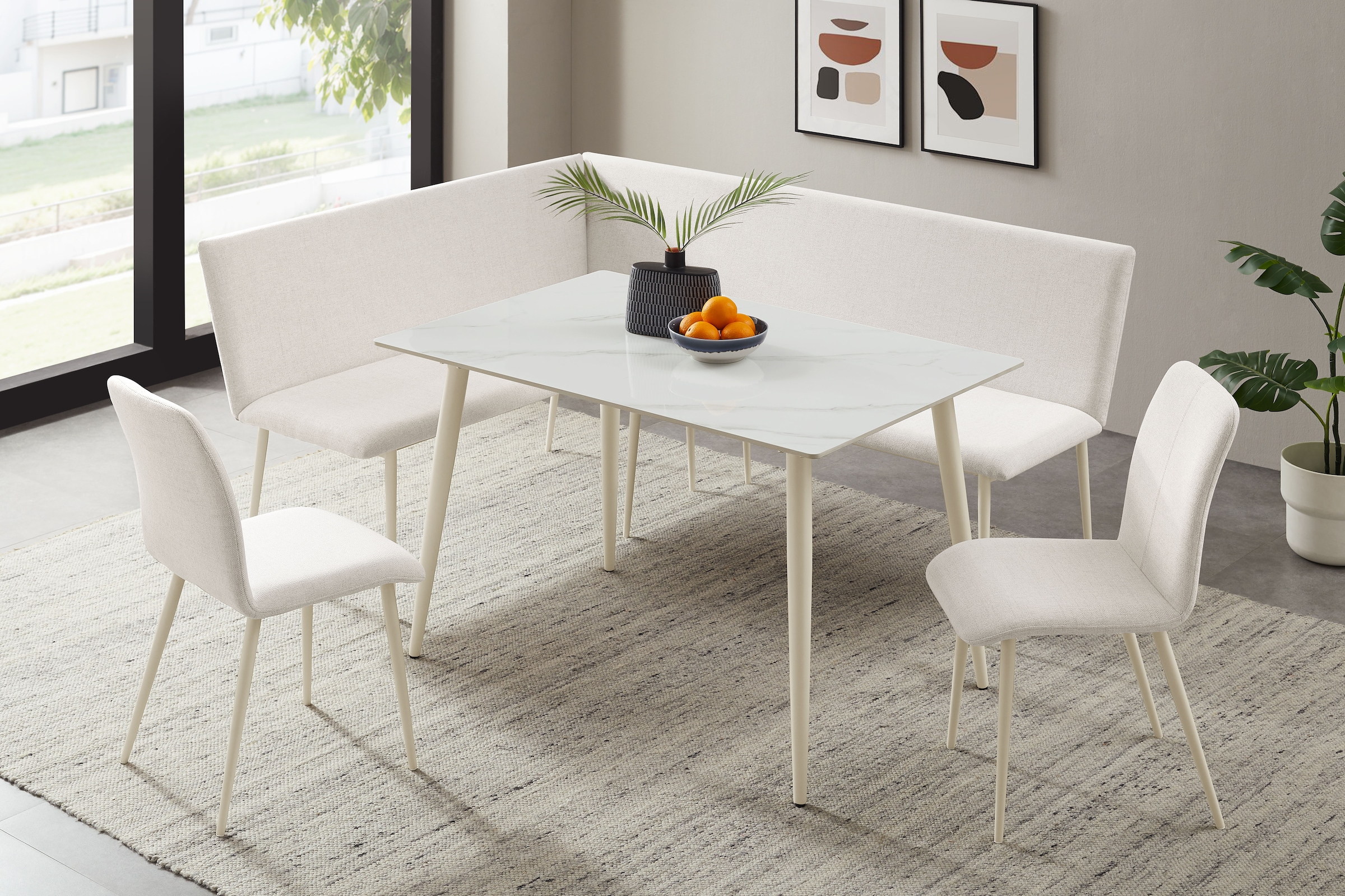 OTTO home Eckbank »Cassy« pflegeleichter Strukturstoff, Metallgestell, FSC-zertifiziertes Holz