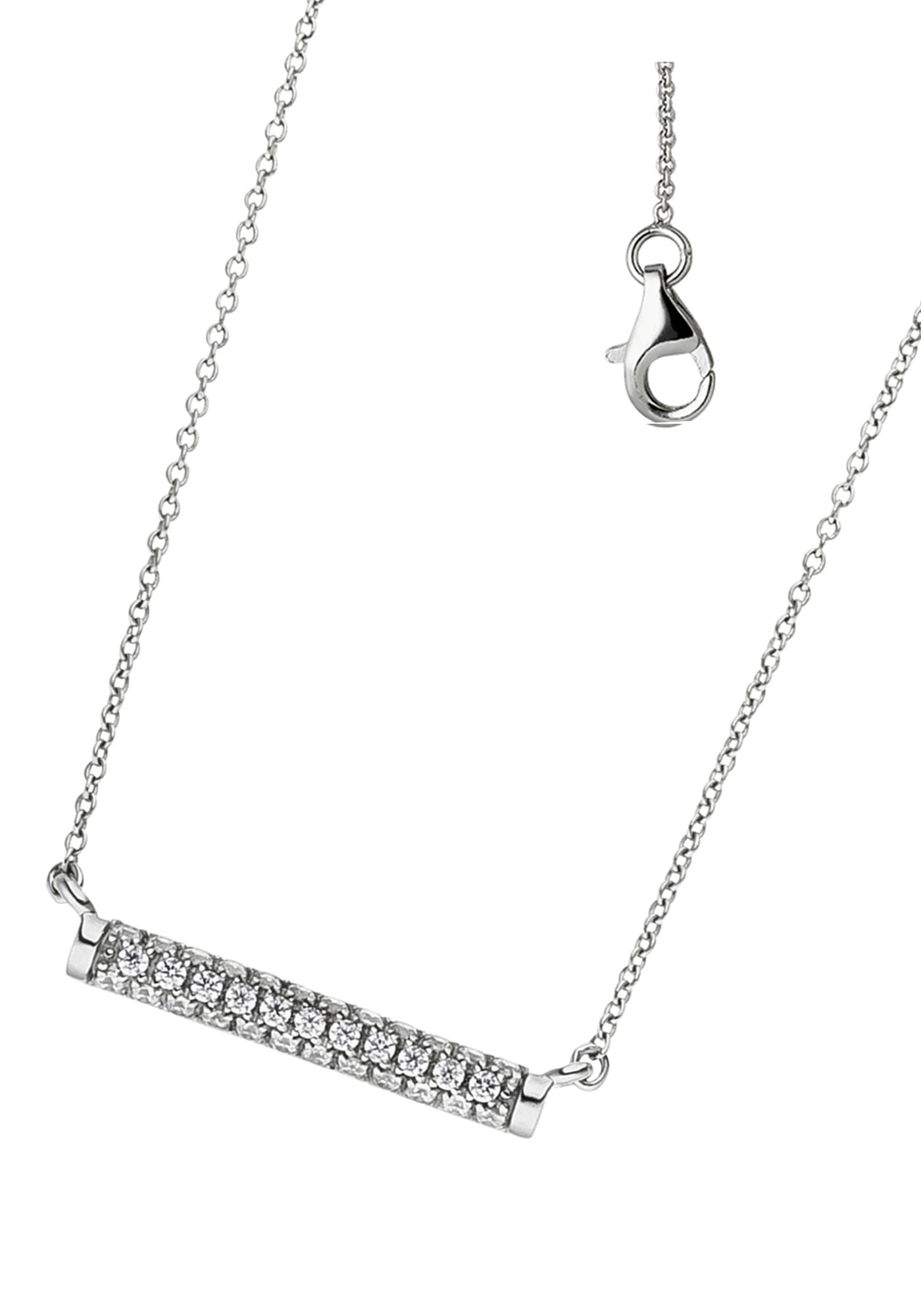 JOBO Kette mit Anhänger »Ankerkette«, 925 Silber mit Zirkonia 45 cm