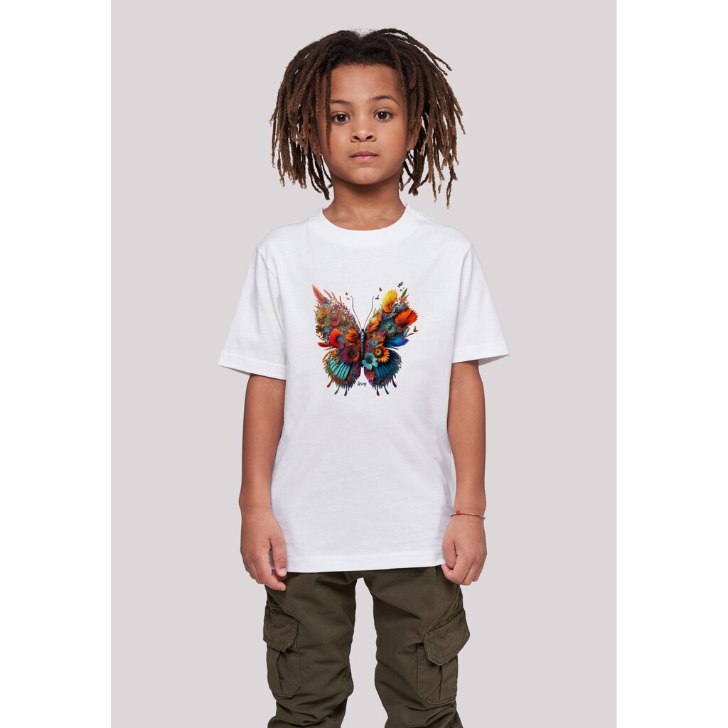 F4NT4STIC T-Shirt »Schmetterling Blumen Tee Unisex«