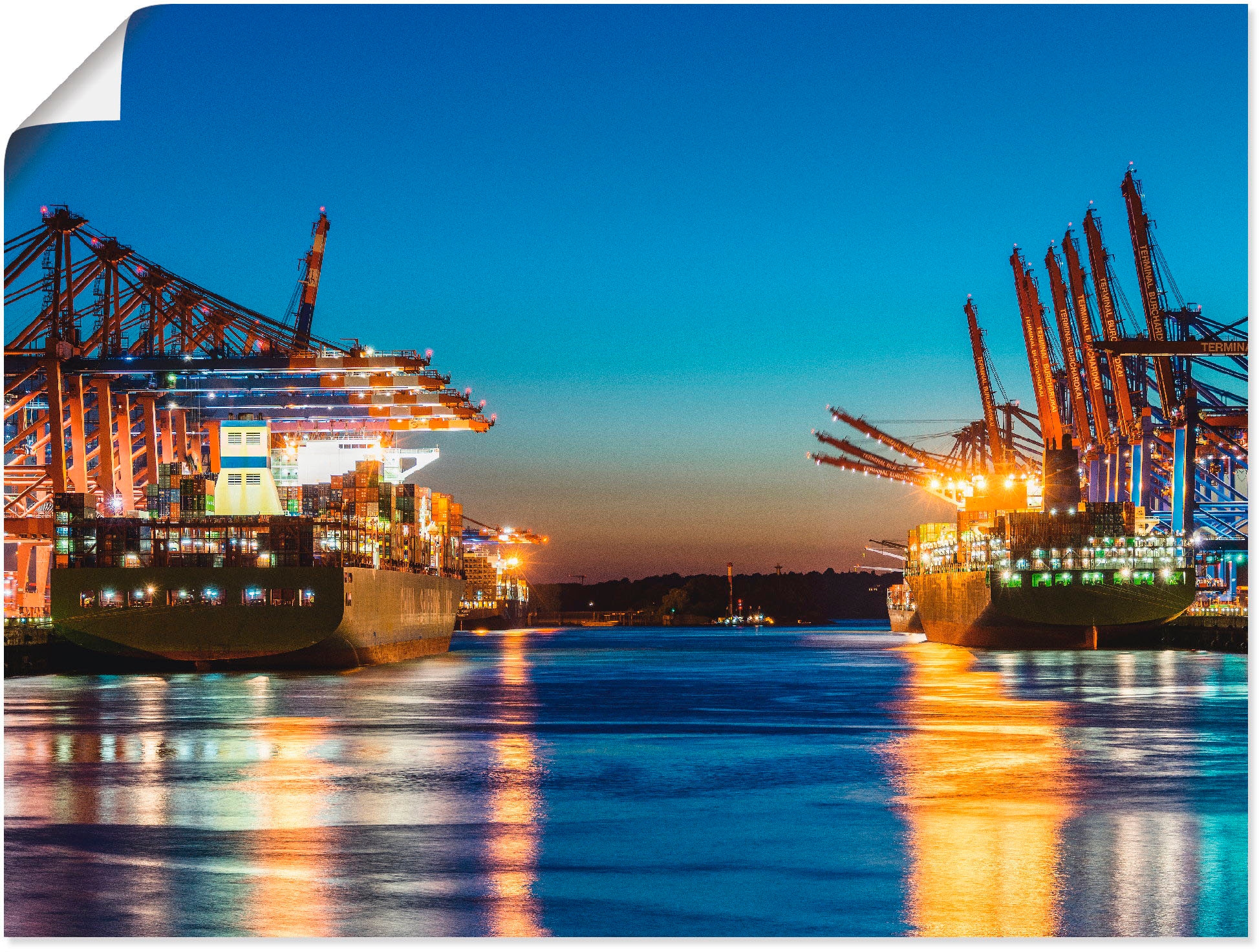 in bestellen Leinwandbild, Alubild, Wandaufkleber (1 Hafen am Wandbild als Größen Abend versch. | oder BAUR Poster Artland »Hamburg Deutschland, St.), 2«,