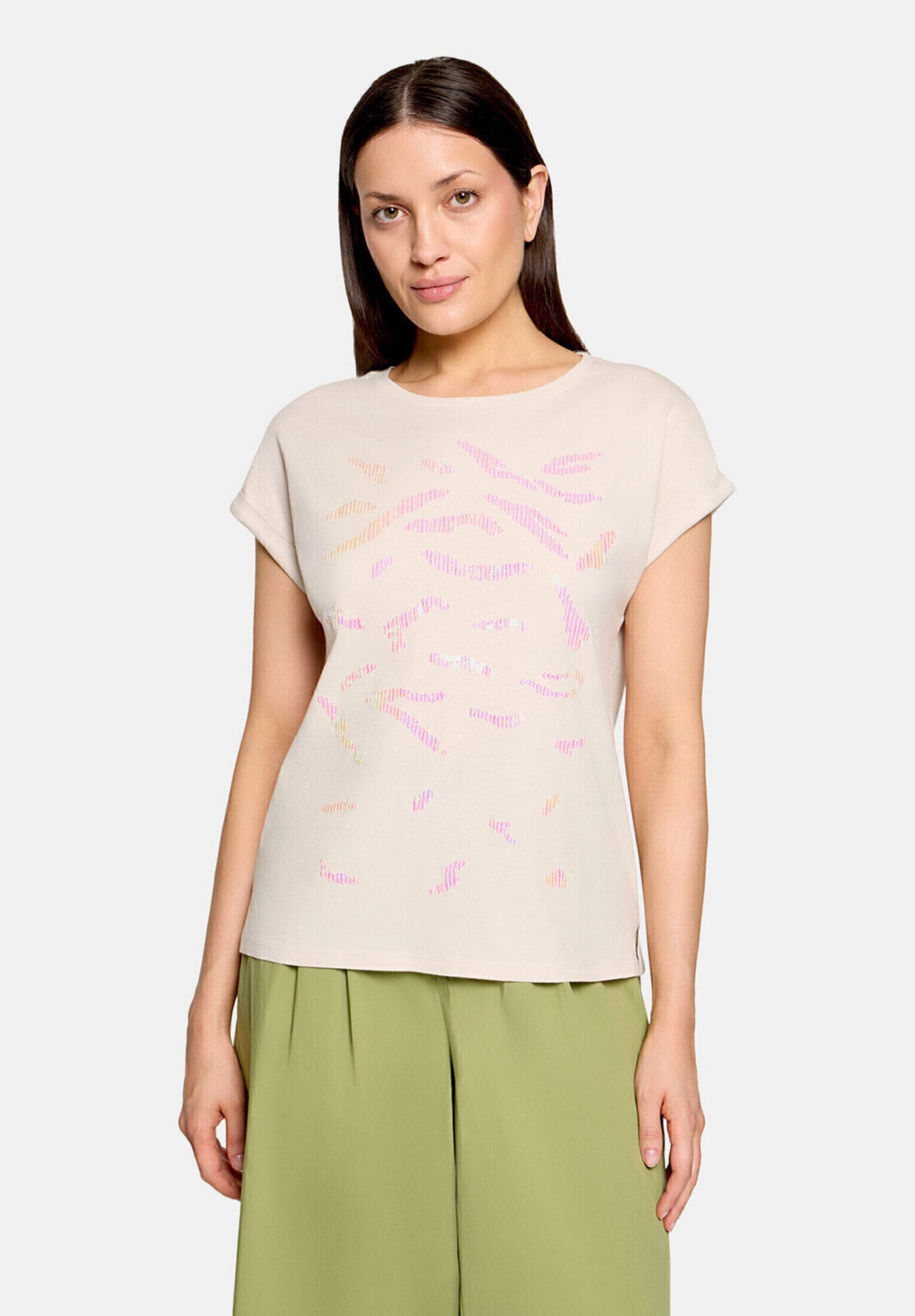 Cartoon Kurzarmshirt »Damen mit Ärmelaufschlag« 1