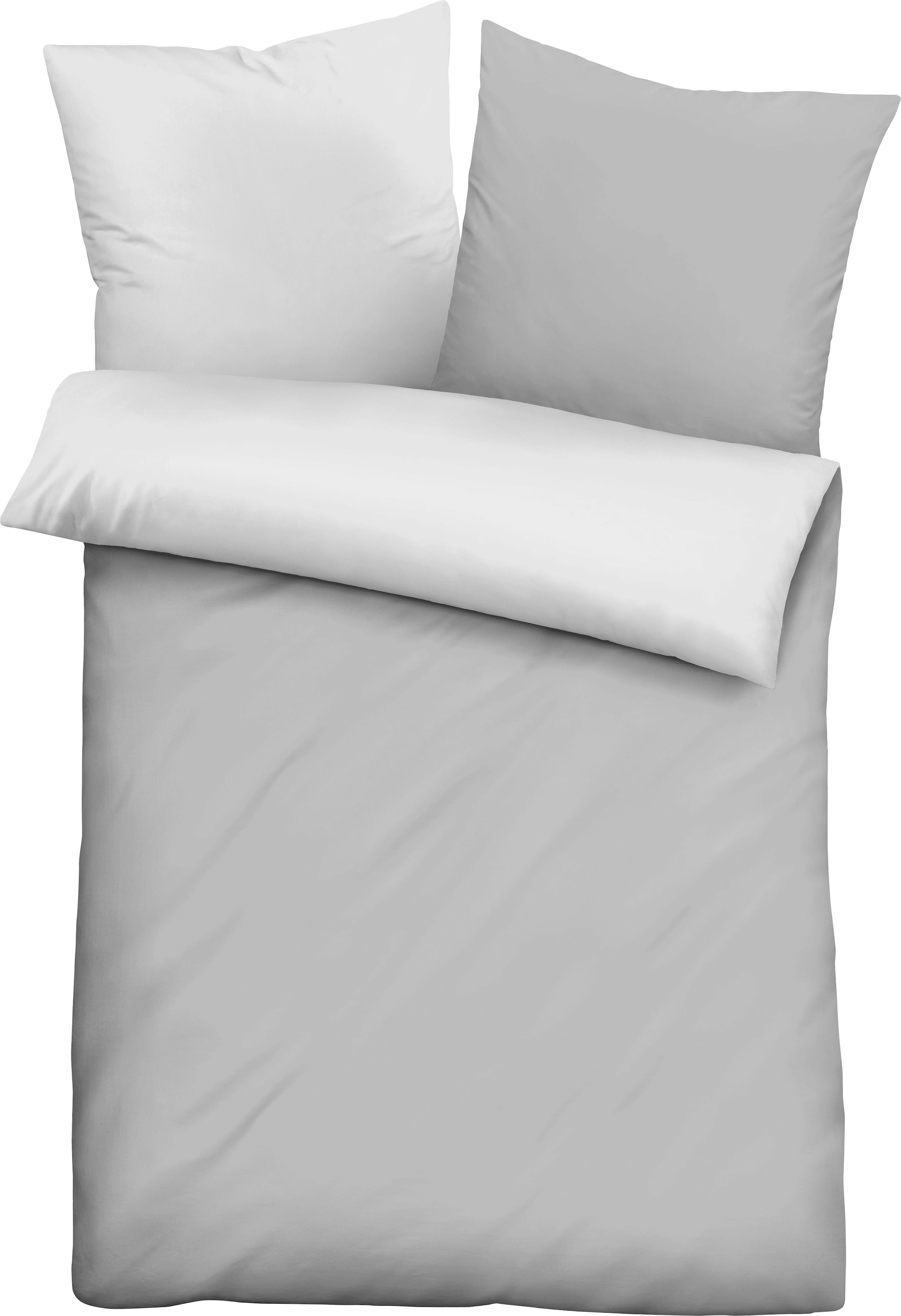 Castell Wendebettwäsche »Uni-Microfaser-Satin«, (2 tlg.), hautsympathische Microfaser Satin Qualität, 100% Polyester, Bett- und Kopfkissenbezug mit Reißverschluss, pflegeleicht, mit feinem Glanz, samtig weicher Stoff