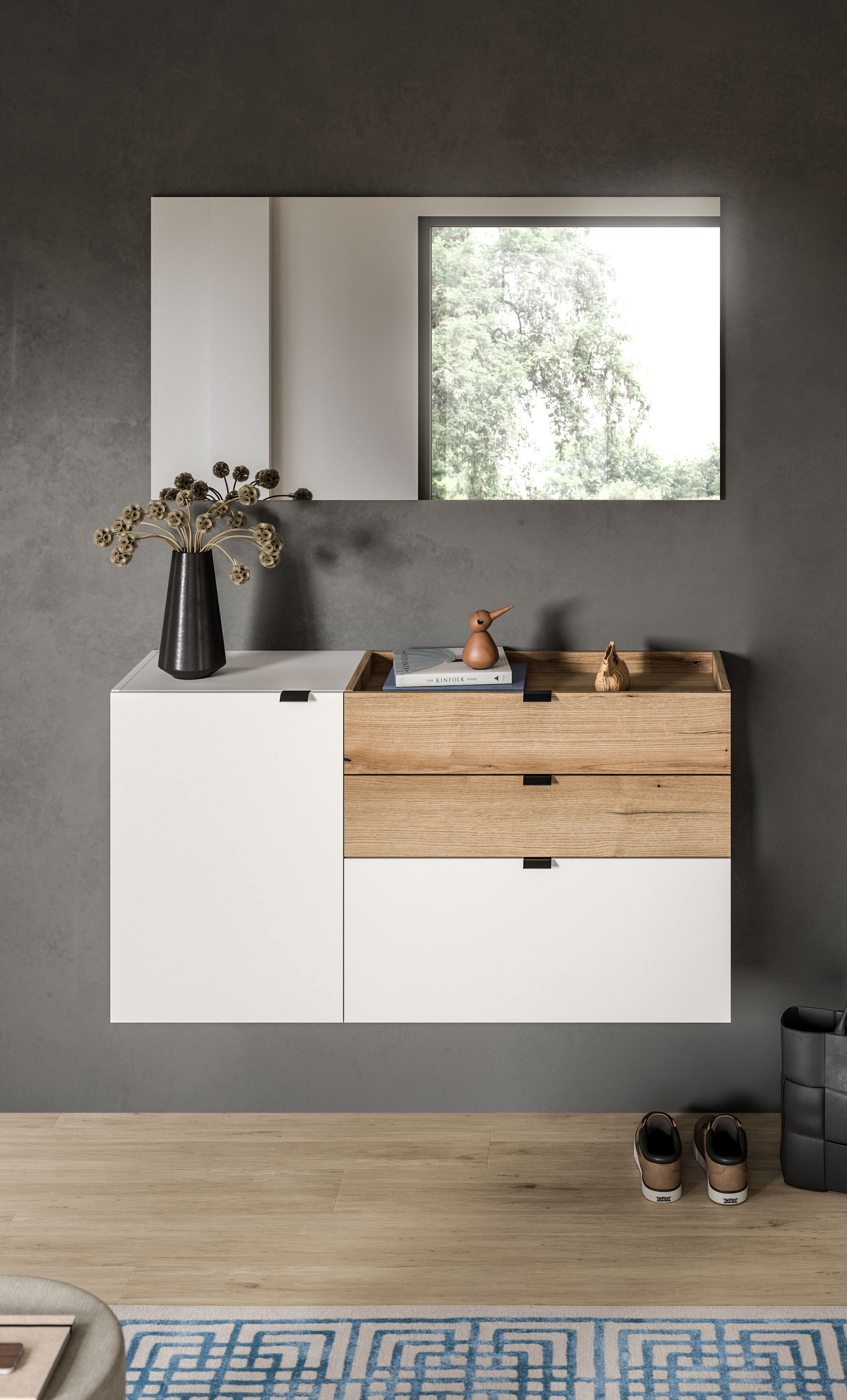 INOSIGN Garderoben-Set "Oran", (Set, 2 St.), Oran, Evoke Oak, weiß, Gardero günstig online kaufen