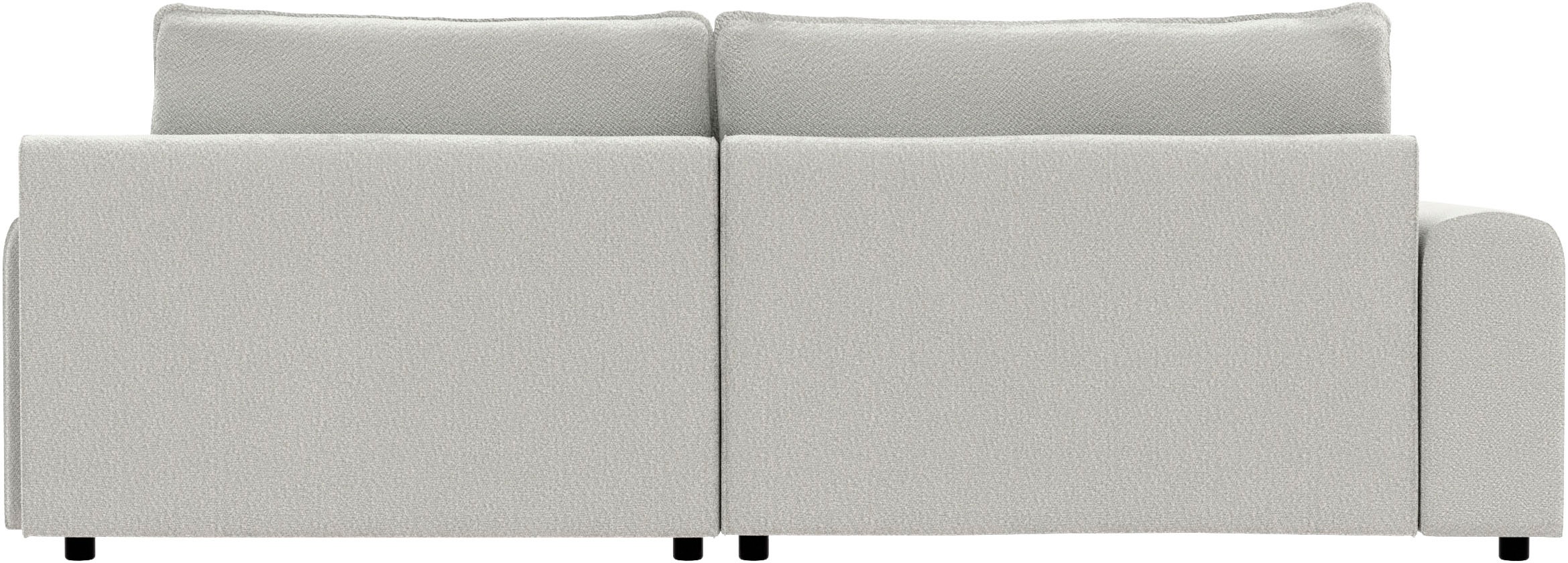 TRENDMANUFAKTUR Ecksofa »Fordon, Schlafsofa mit Bettkasten, Couch in L-Form, Breite 250 cm«, in Struktur fein LEO, haustierfreundlich, wollweiß, Recamiere rechts