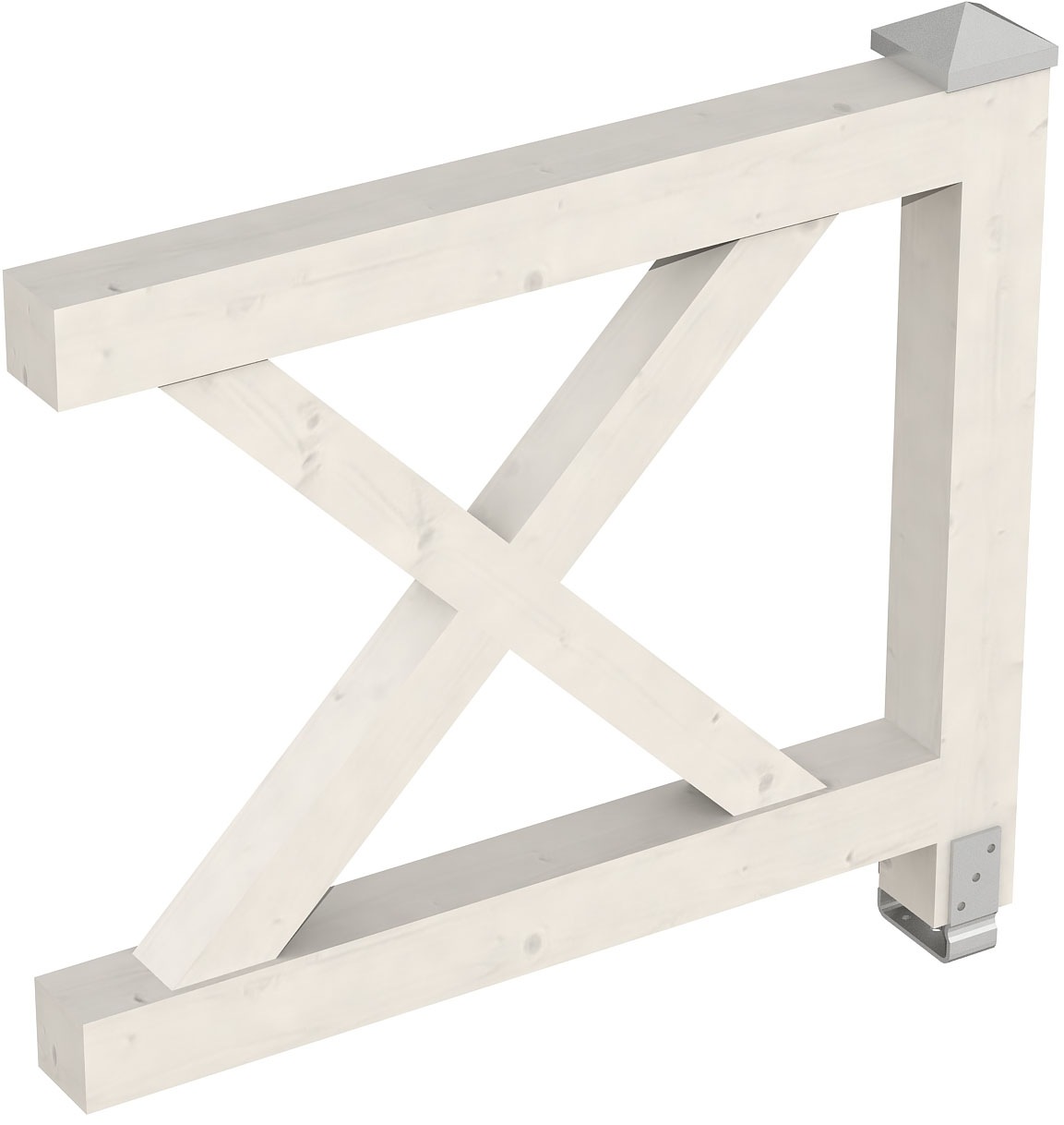 Brüstungsgeländer SKANHOLZ, H:84cm L:108cm, weiß, Geländer, "Andreaskreuz"
