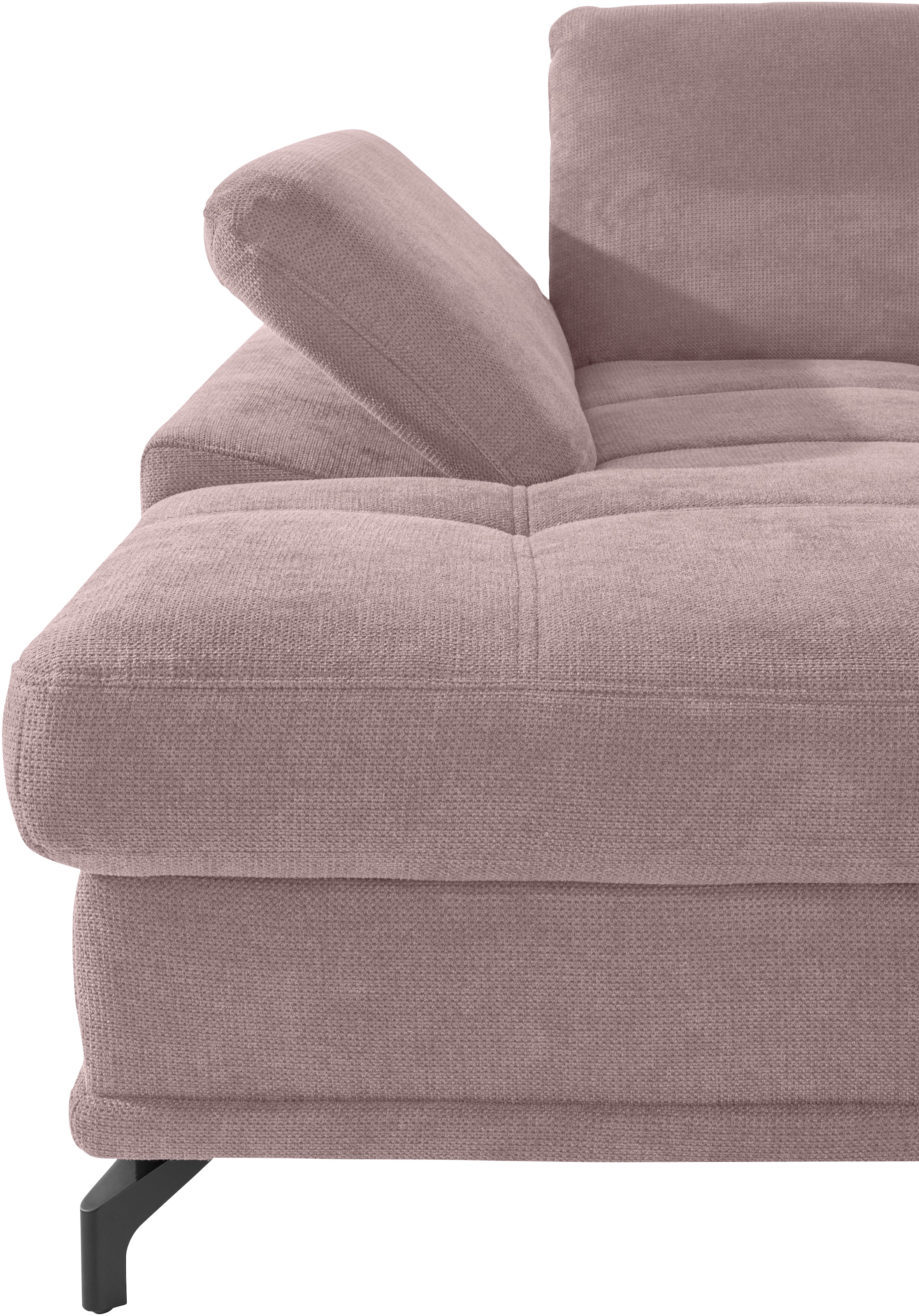 Places of Style Ecksofa Costello, mit Sitztiefenverstellung und Armlehnfunktion, incl. 3 Nierenkissen