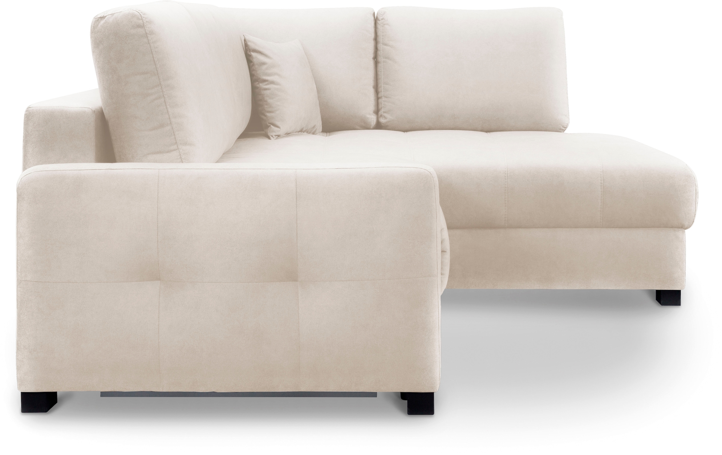 exxpo - sofa fashion Ecksofa »Chester, Boxspring Federkern-Polsterung für bequemeren Sitzkomfort«, L-Form, schmale Armlehnen, Bettfunktion u. Bettkasten