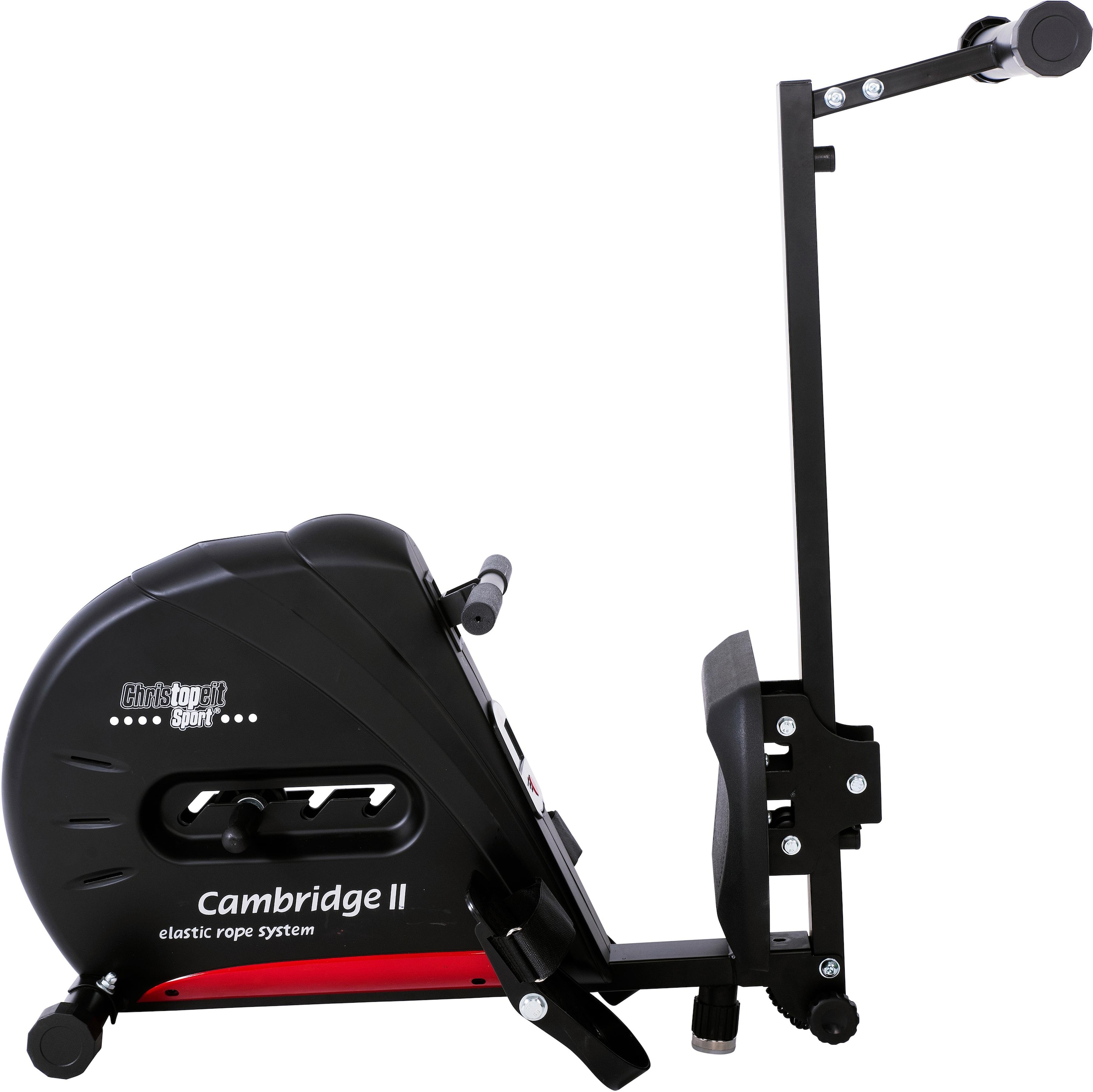 Christopeit Sport® Rudergerät »Cambridge II Black Edition«, (Ruderschiene platzsparend hochklappbar), Rudermaschine, 4 Widerstandsstufen, Seilzug