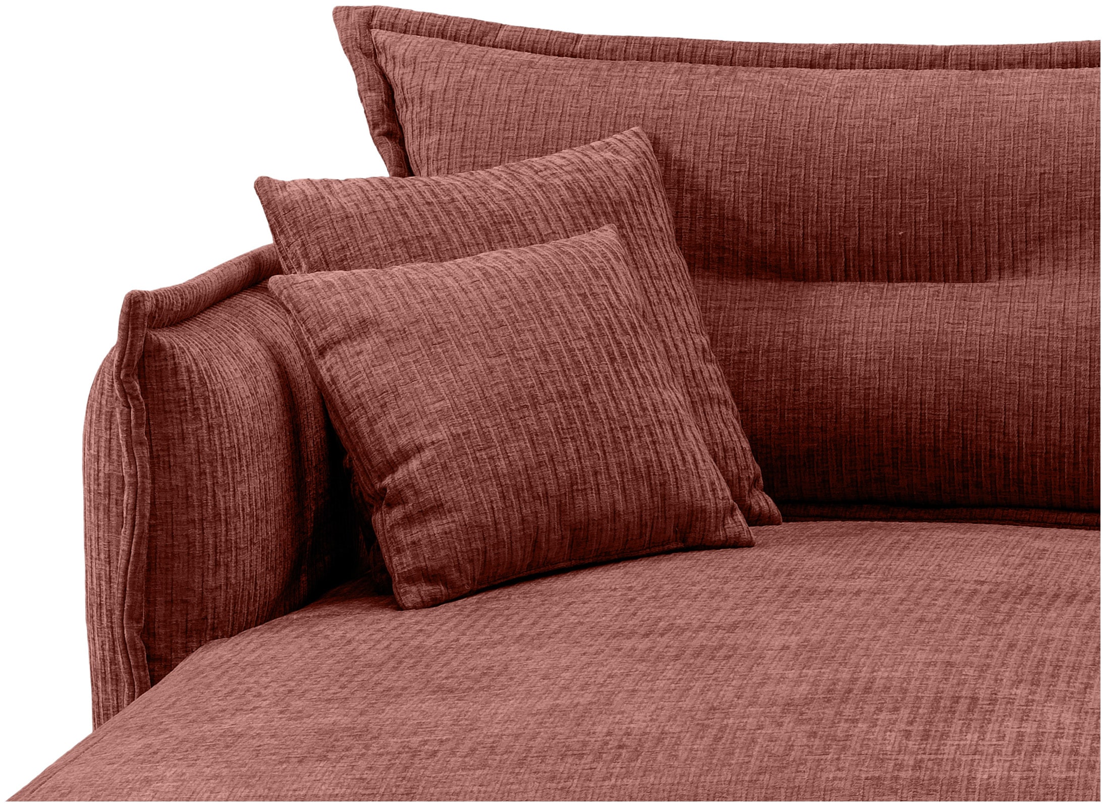 INOSIGN Ecksofa »Lazio modern und bequem, schmale Armlehnen, tolle Detailverarbeitung«, zwei verschiedene Fußfarben wählbar