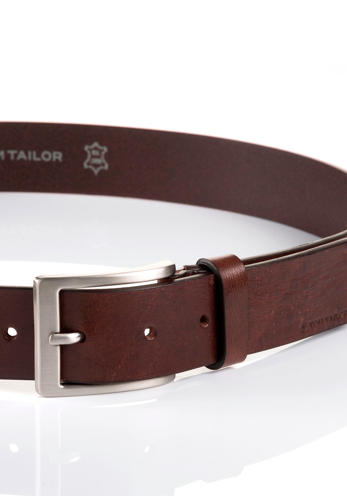 TOM TAILOR Ledergürtel »TTJADEN«, 3,5 cm breiter Herrengürtel, ideal zu Jeans bis Gr. 120