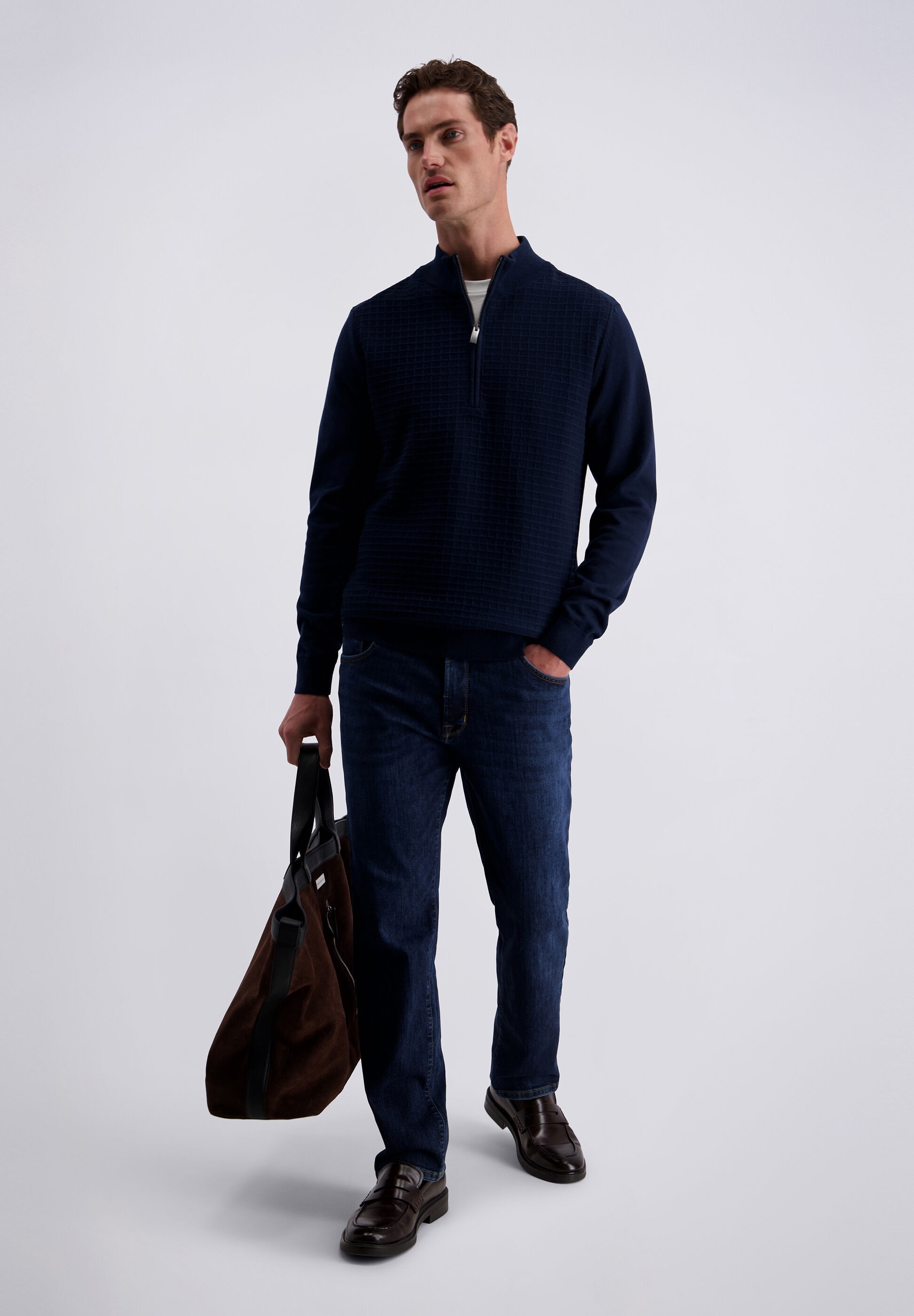 Pierre Cardin Stehkragenpullover »Pierre Cardin Pullover« mit strukturiertem Vorderteil