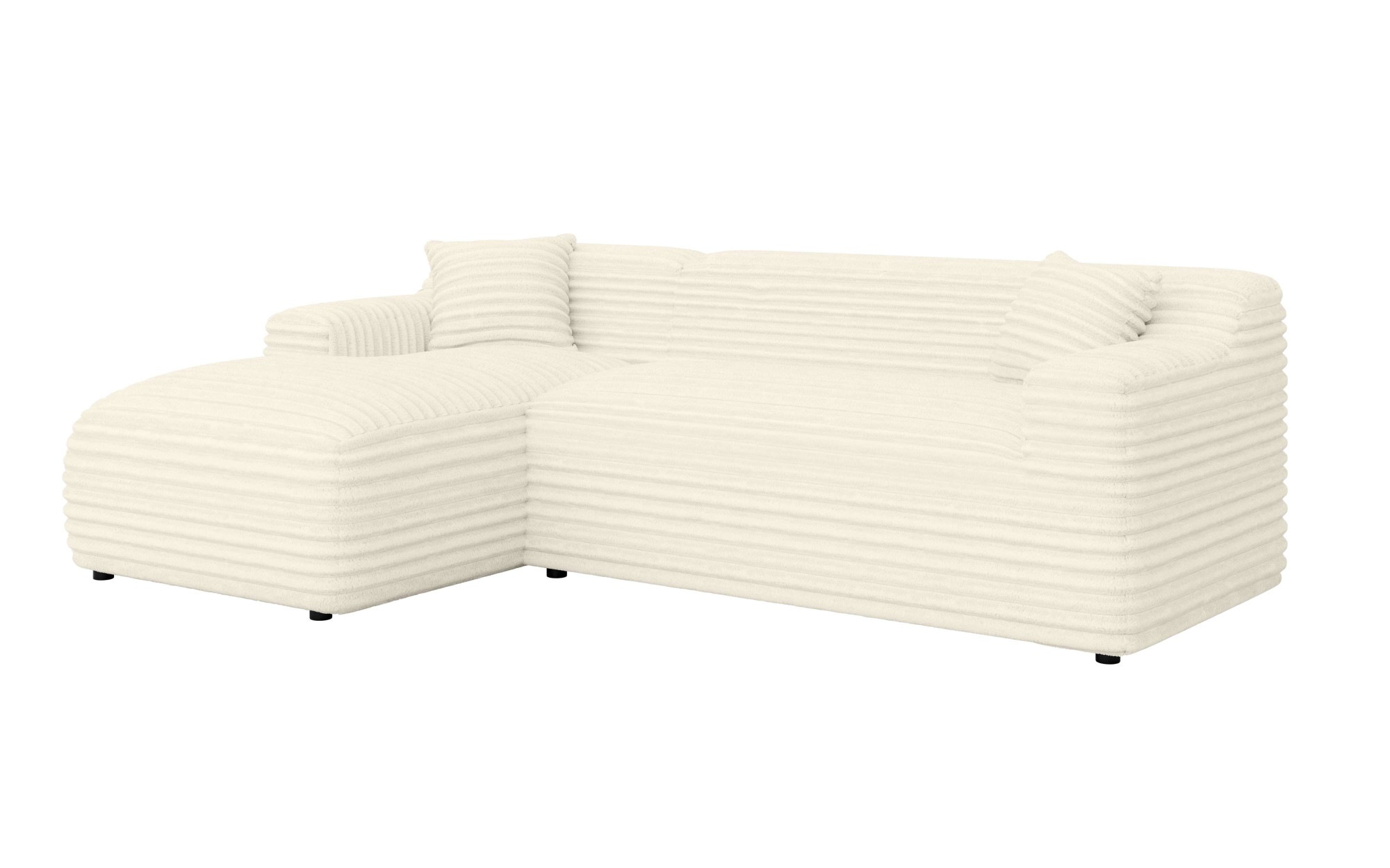 Home affaire Ecksofa »LILLIANA Designsofa, L-Form mit Recamiere rechts/links bestellbar«, L-Form mit Wellenunterfederung, Maße B/T/H: 256/160/76 cm