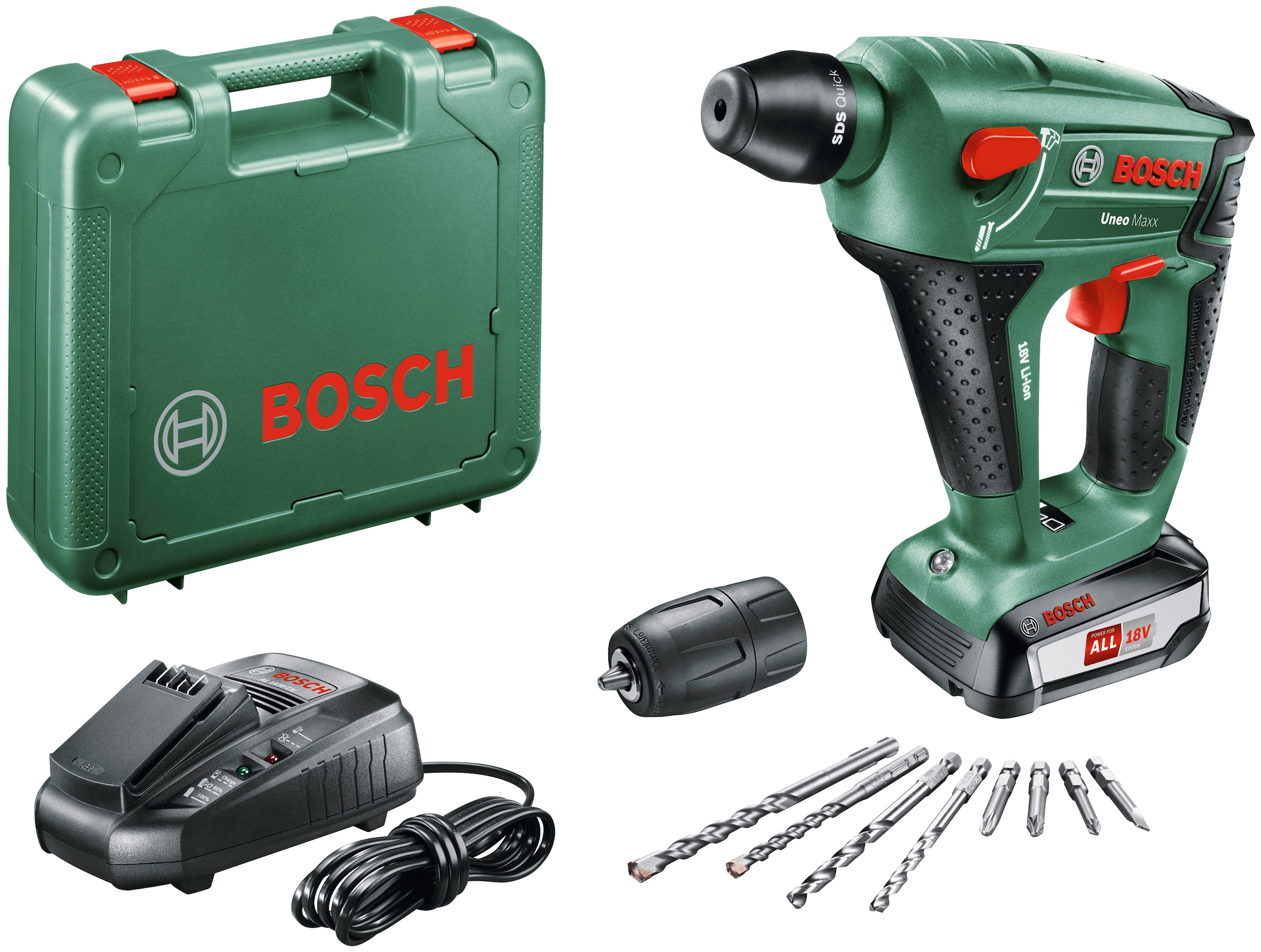 Bosch Akku Bohrhammer Uneo Maxx Inkl 1 Akku 18v 2 5 Ah Ladegerat Koffer Per Rechnung Baur