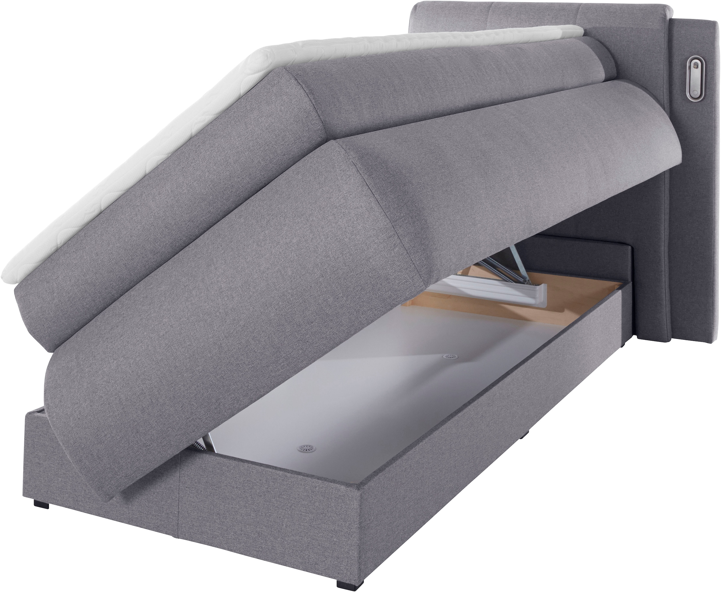 COLLECTION AB Boxspringbett »Borna«, inklusive Bettkasten, LED-Beleuchtung und Topper