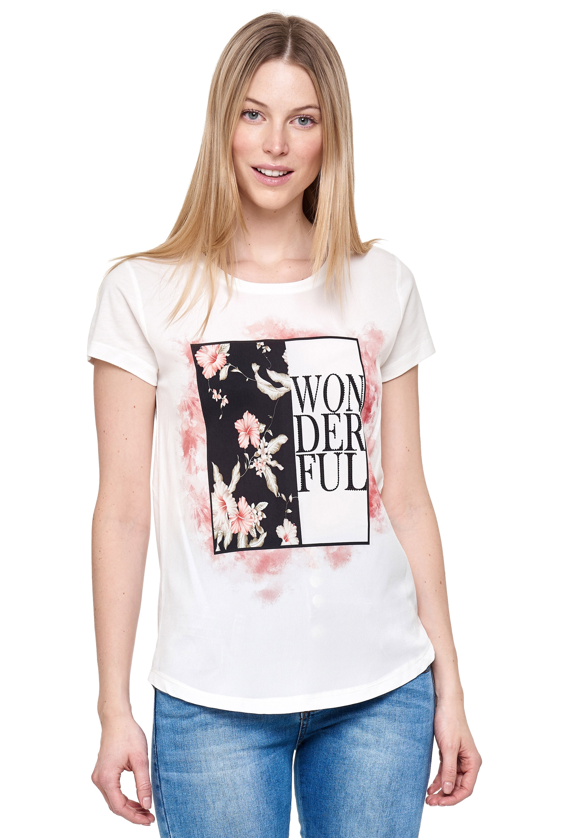 Decay T-Shirt, mit schickem BAUR kaufen für | Blumenmotiv