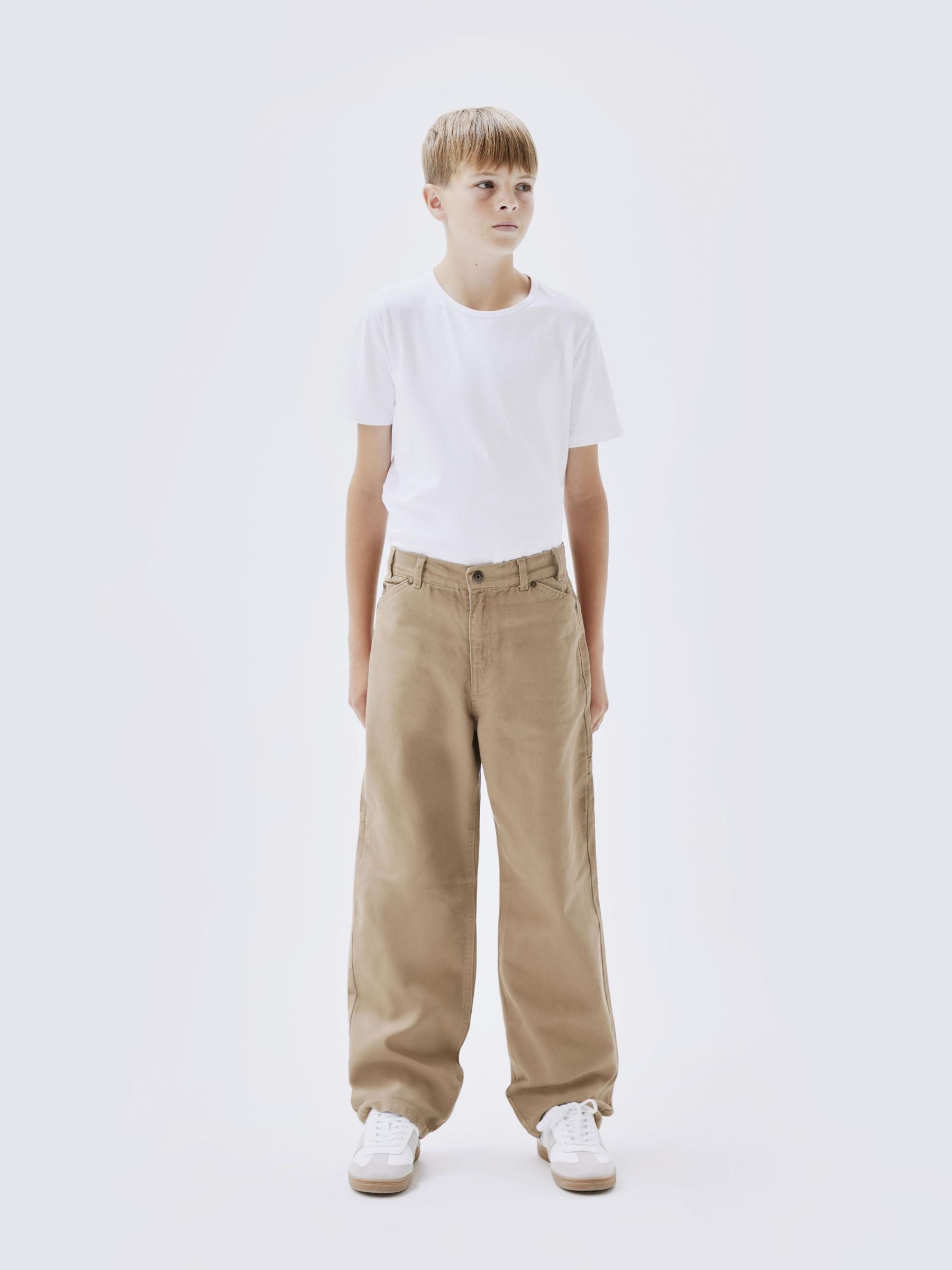 Name It 5-Pocket-Hose »NKFROSE für Mädchen mit weitem Bein und Stretch«, unifarben, casual, loose fit, Baumwollmischung, Denim