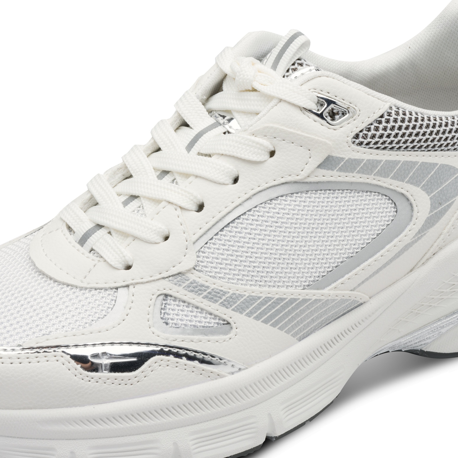 Tamaris Plateausneaker, Freizeitschuh, Halbschuh, Schnürer, Details in Metallicoptik