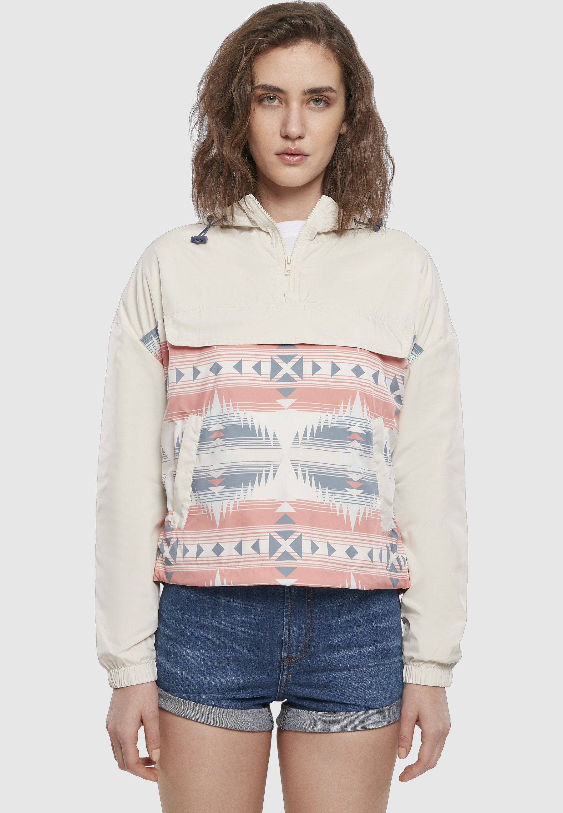 URBAN CLASSICS Langmantel »Urban Classics Damen Ladies Extended Shoulder Pull Over Jacket«