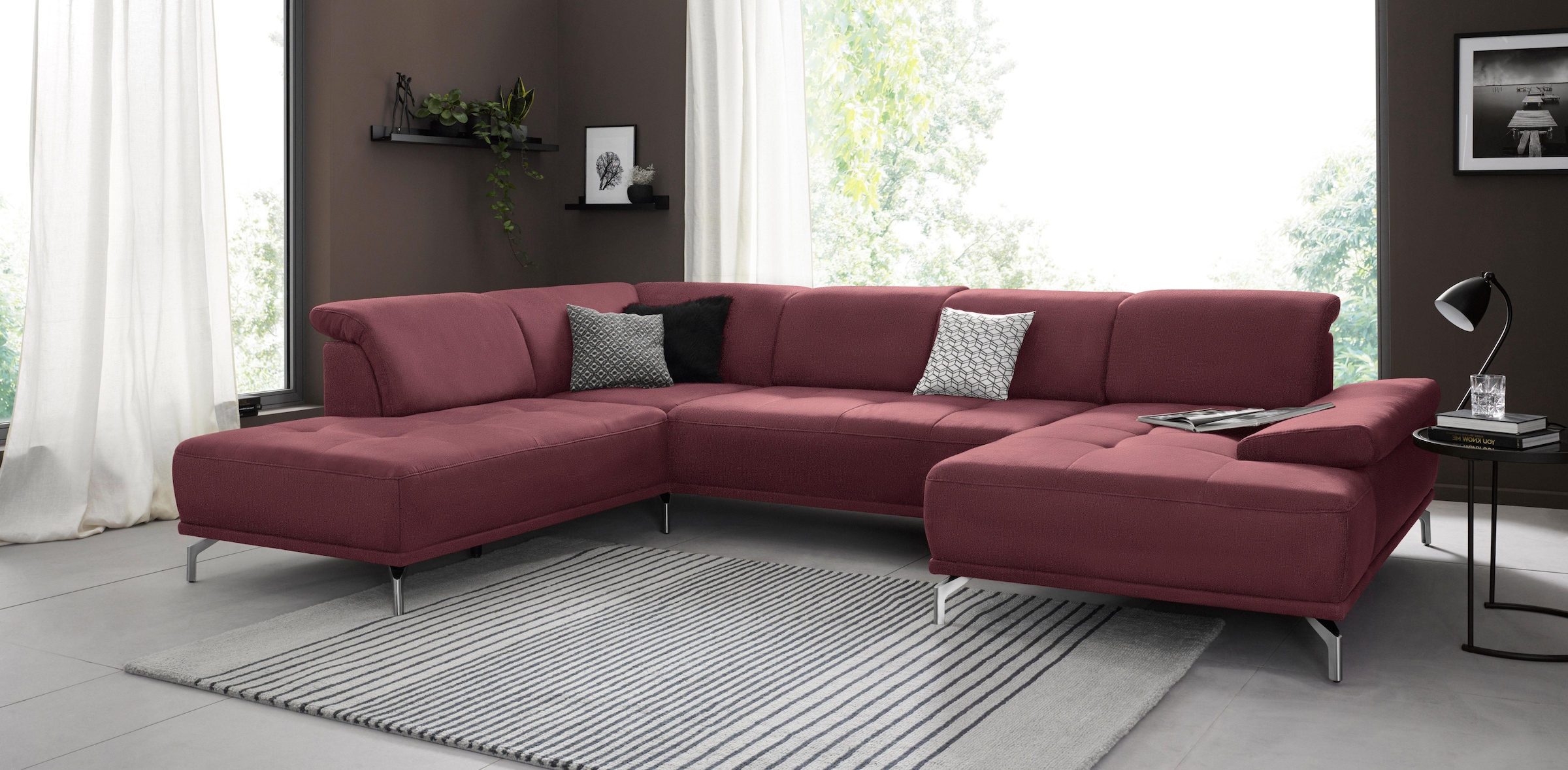 Home affaire Wohnlandschaft "Caluna" Inkl.Sitztiefenverstellung, wahlweise günstig online kaufen