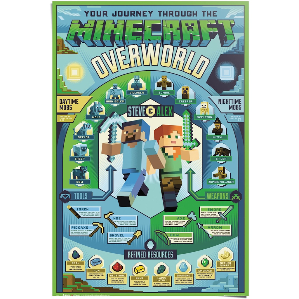 Reinders! Poster »Minecraft Overworld«, (1 St.)